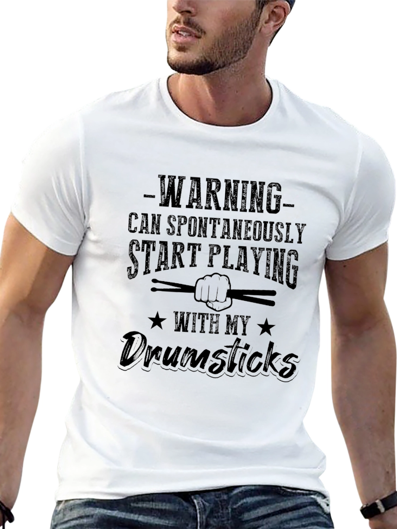 Drummer Warning Graphic T-Shirt