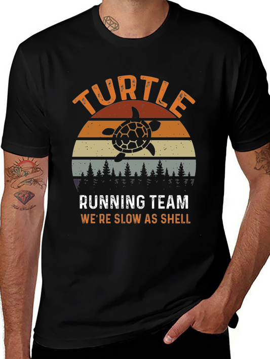 Turtle Running Team Mens Graphic T-Shirt