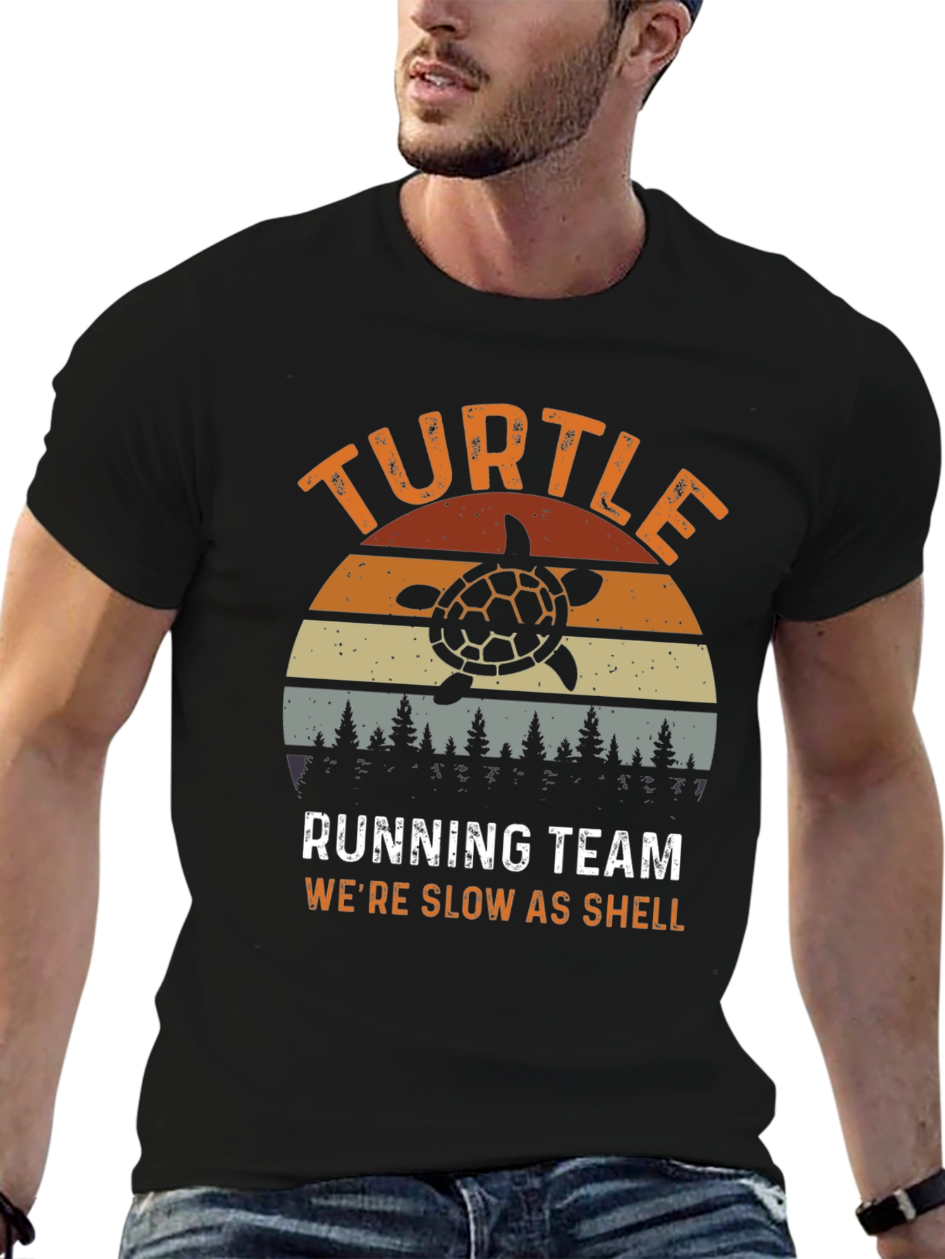 Turtle Running Team Mens Graphic T-Shirt