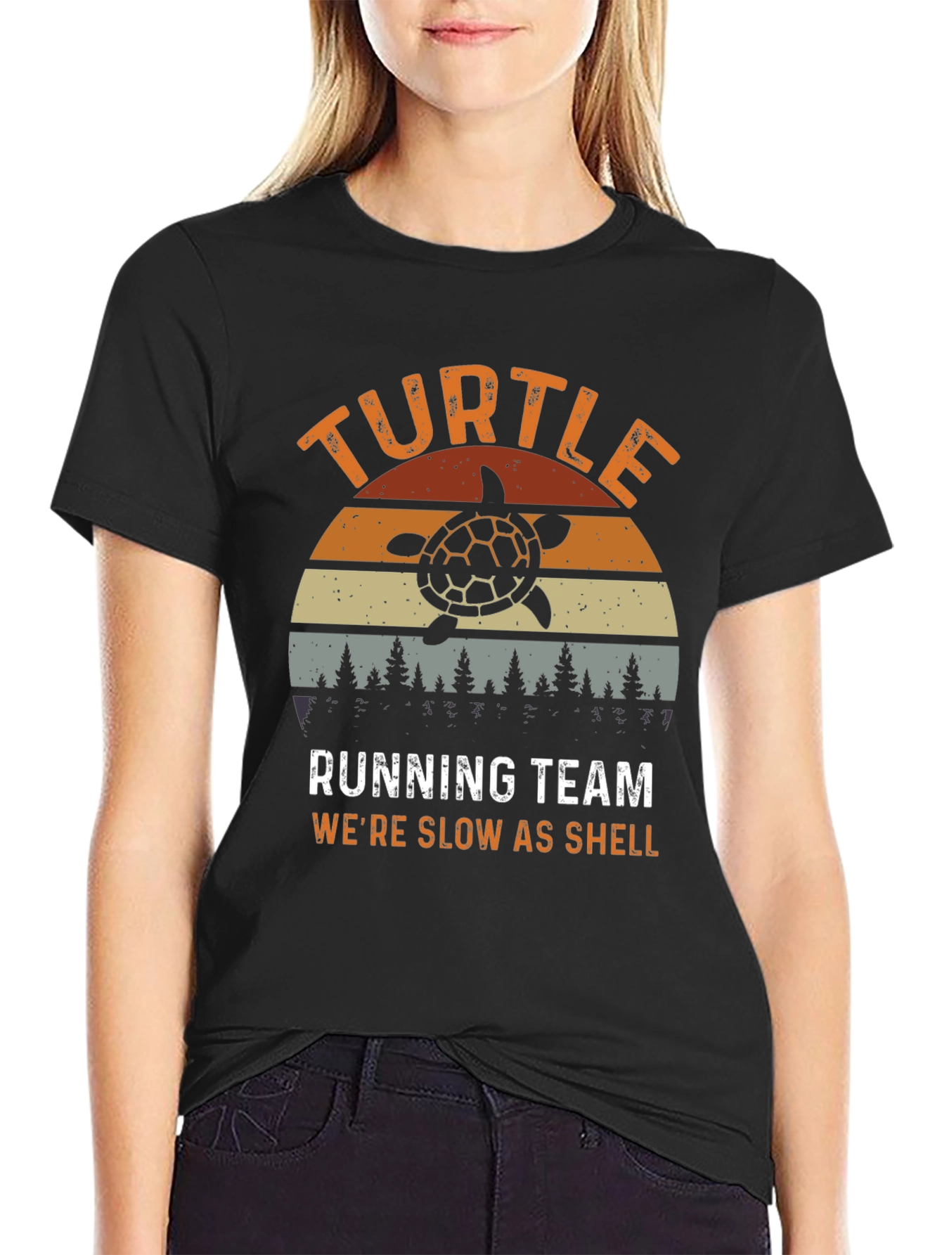 Turtle Running Team Mens Graphic T-Shirt