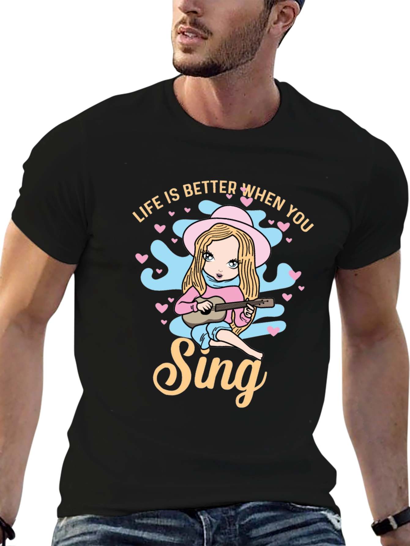 Life Is Better When You Sing Black T-Shirt