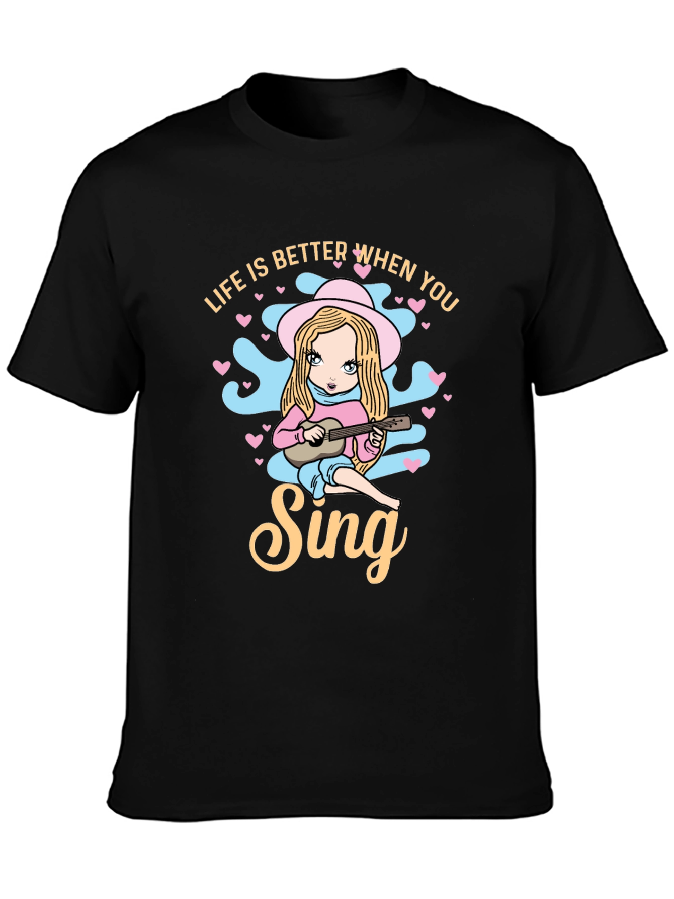 Life Is Better When You Sing Black T-Shirt