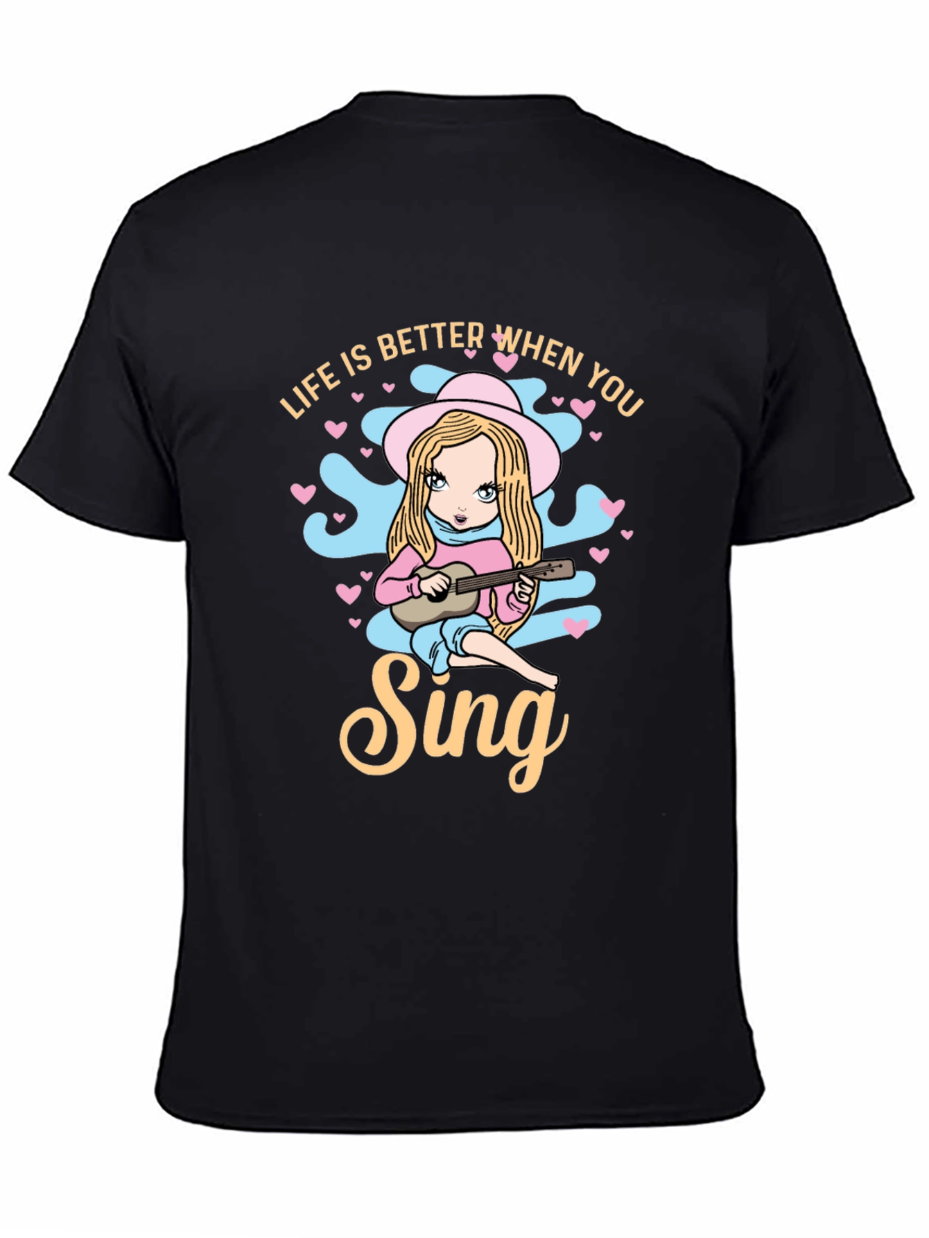 Life Is Better When You Sing Black T-Shirt