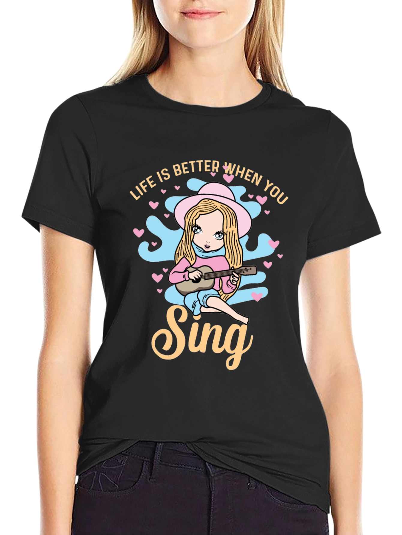 Life Is Better When You Sing Black T-Shirt