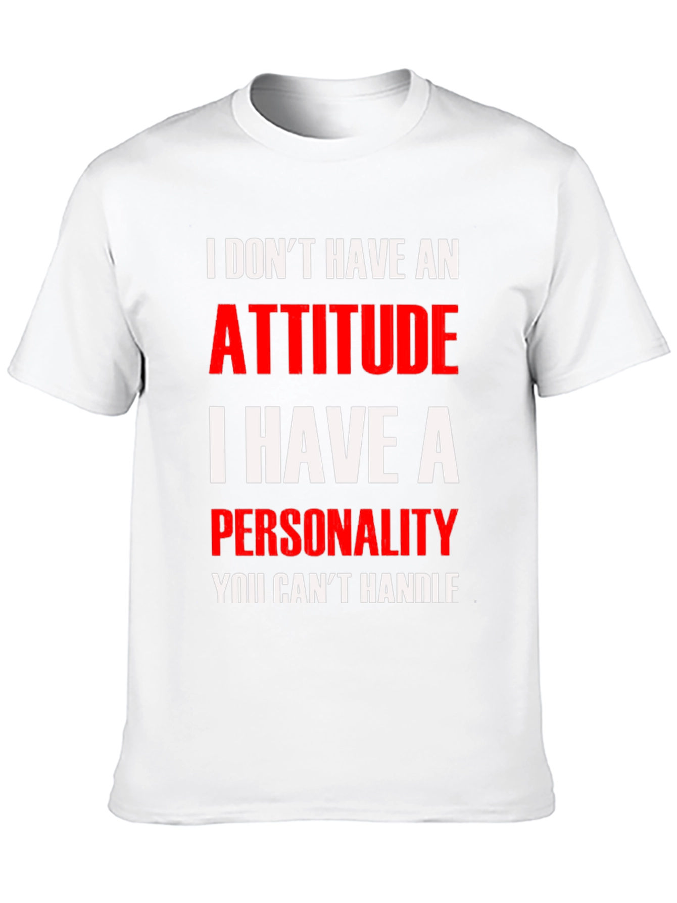Attitude Personality Graphic Tee - Black Cotton Blend