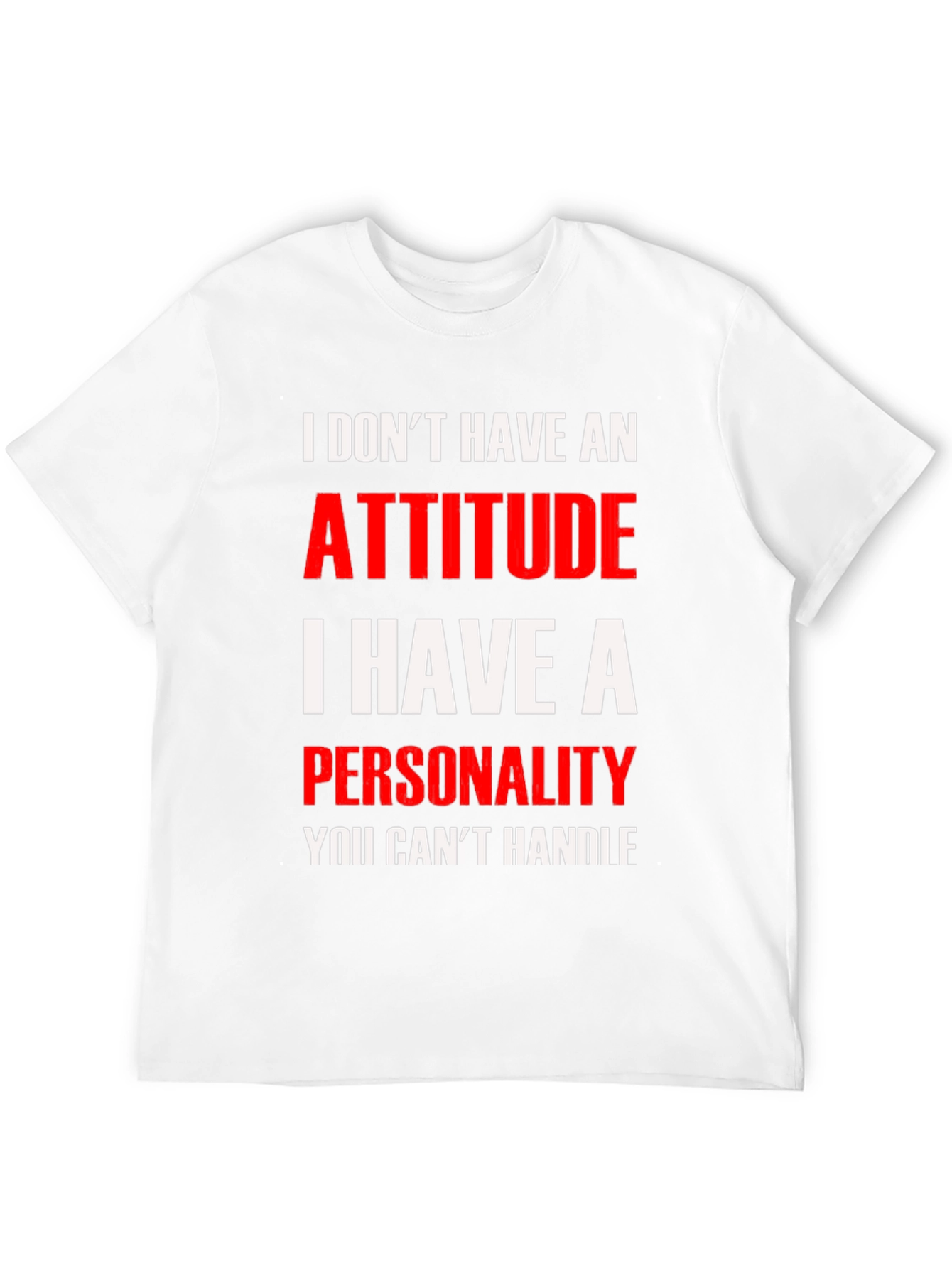 Attitude Personality Graphic Tee - Black Cotton Blend