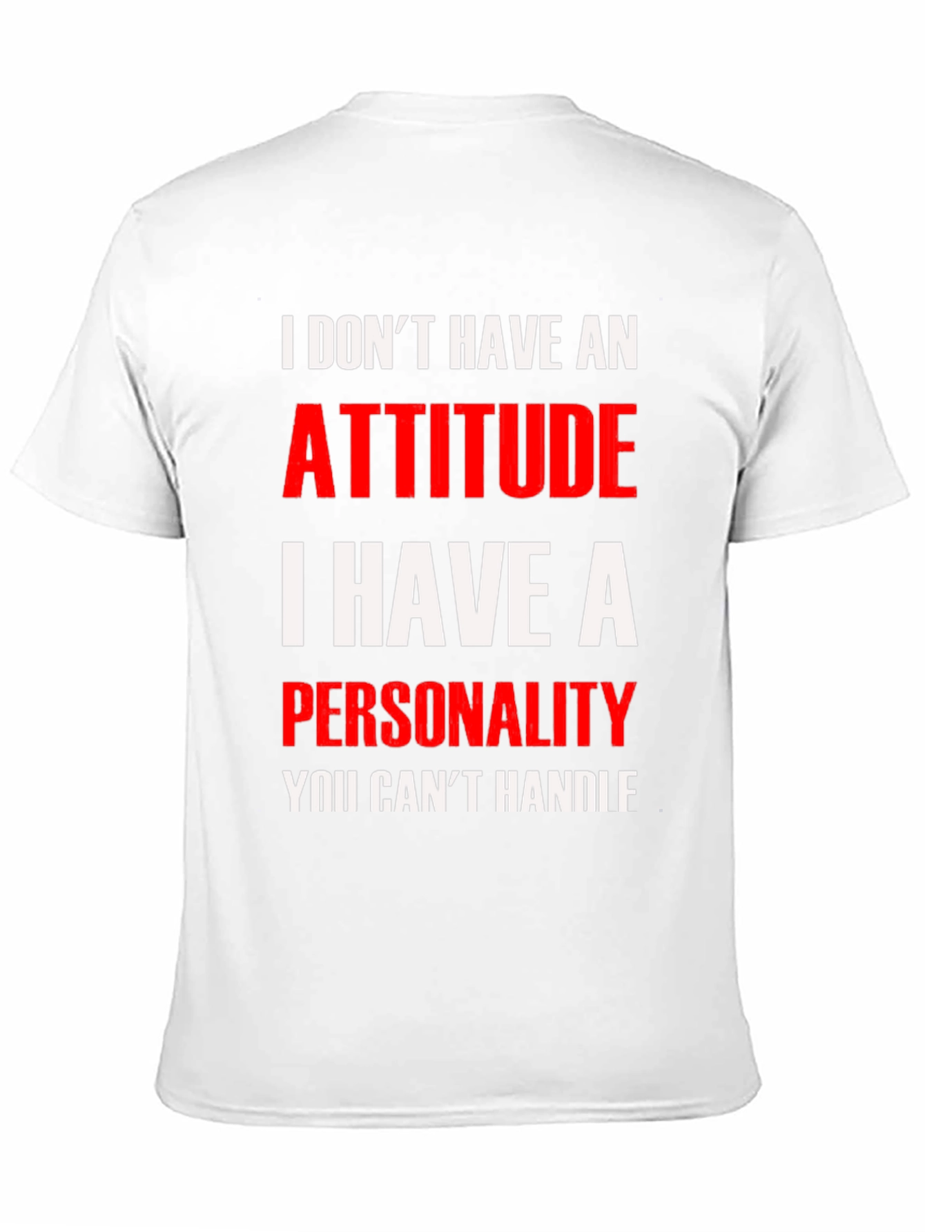 Attitude Personality Graphic Tee - Black Cotton Blend