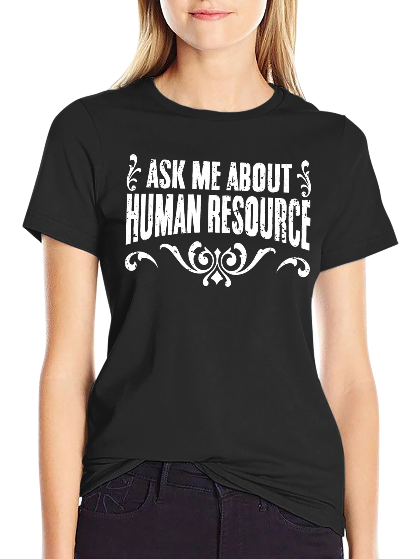 Ask Me About Human Resources Black T-Shirt