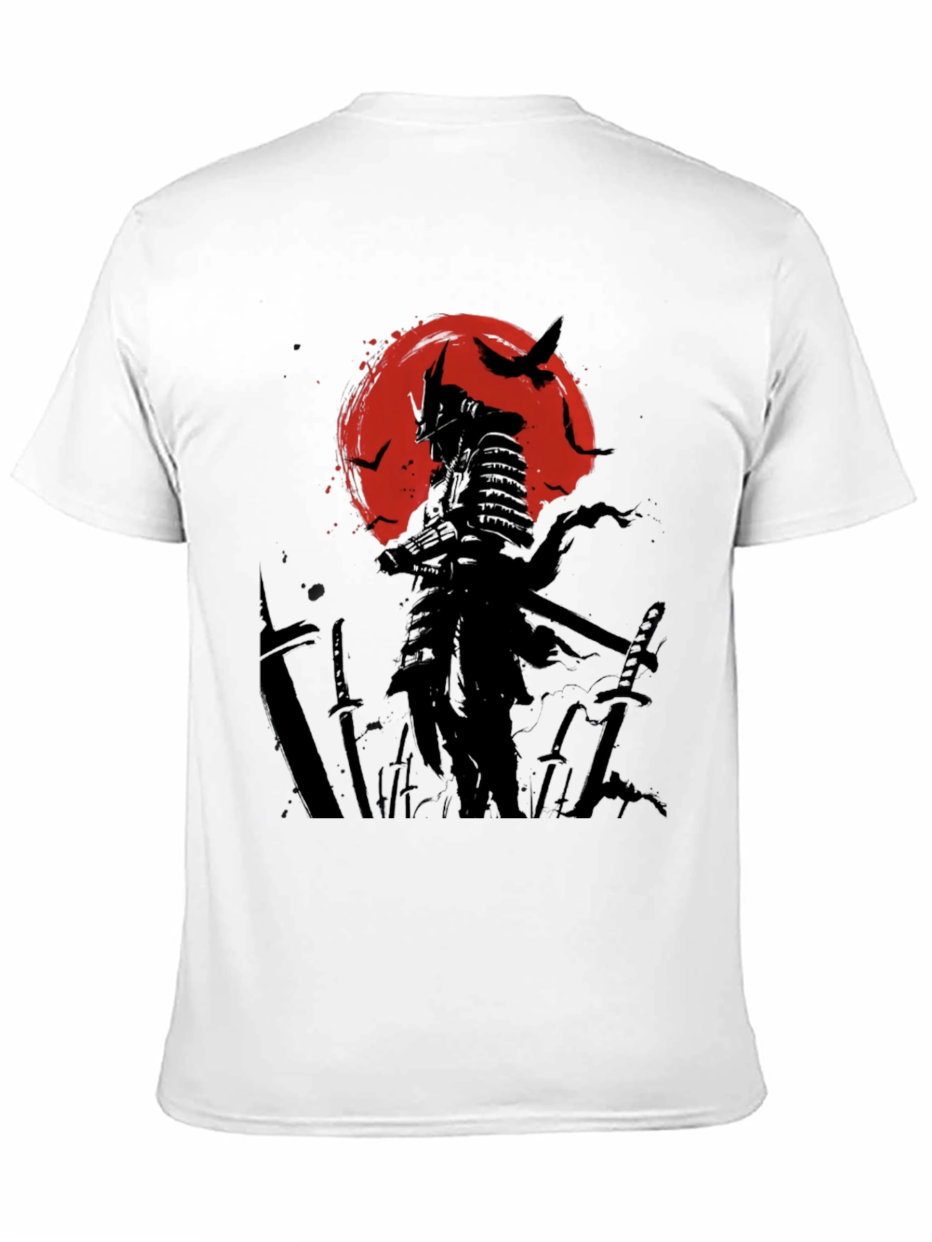 Samurai Warrior Graphic Tee - Black Cotton T-Shirt