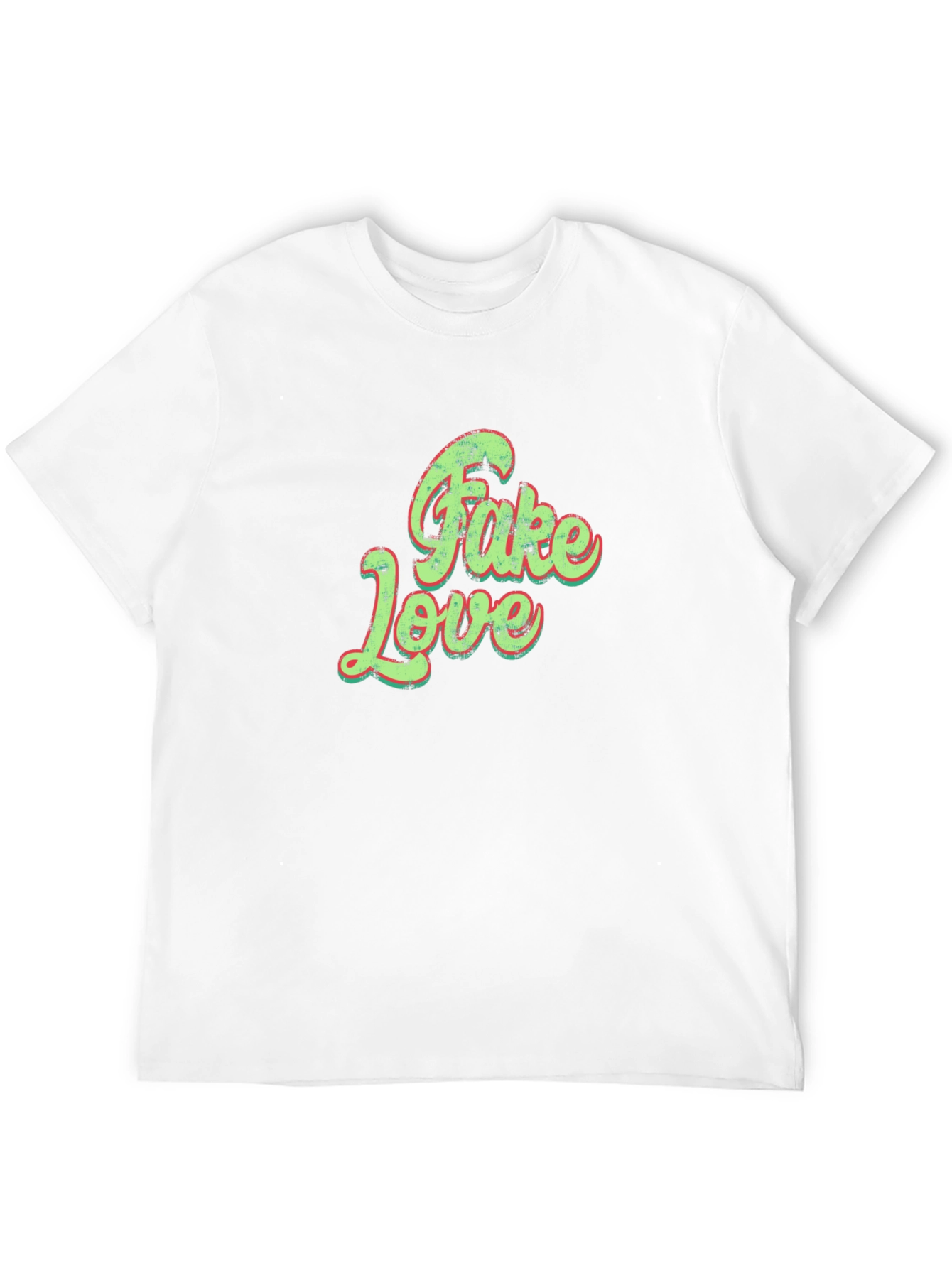 Trendy Fake Love Graphic Tee - Unisex Black T-Shirt