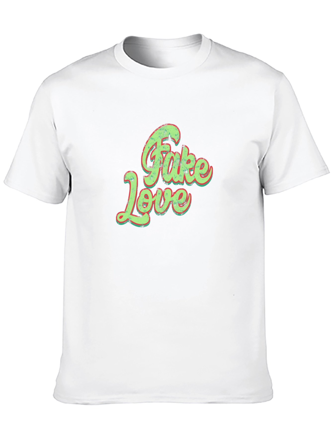 Trendy Fake Love Graphic Tee - Unisex Black T-Shirt