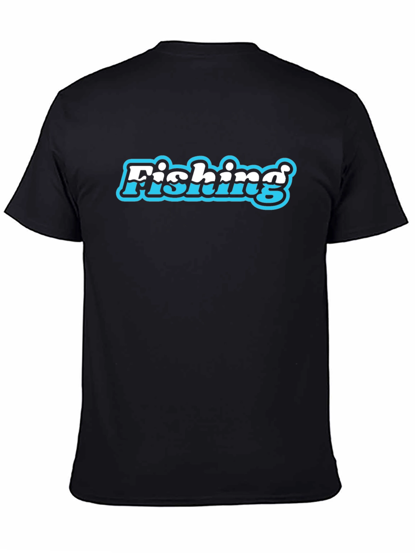 Fishing Graphic Print Mens Black T-Shirt