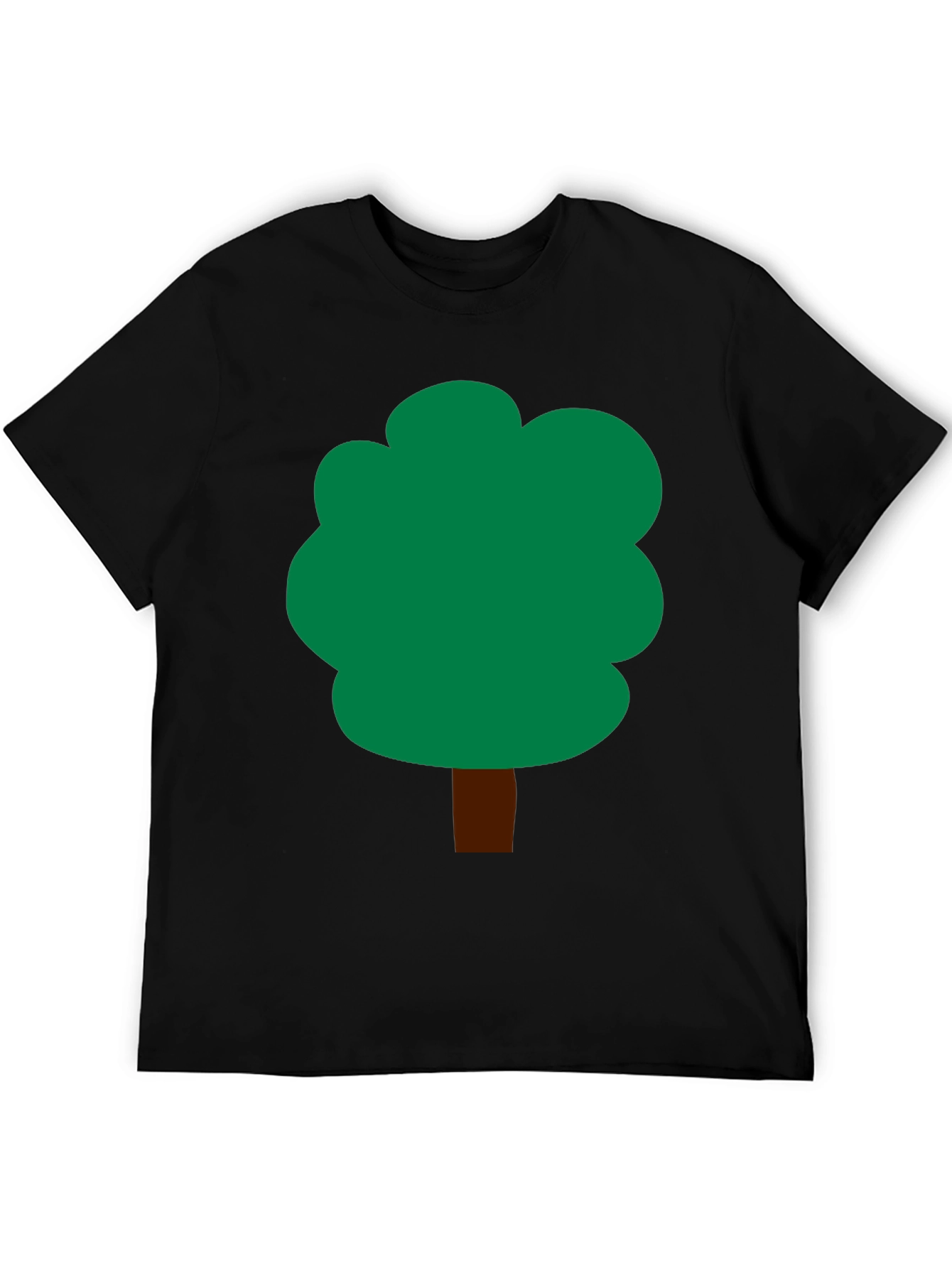 Cartoon Tree Graphic T-Shirt - Black