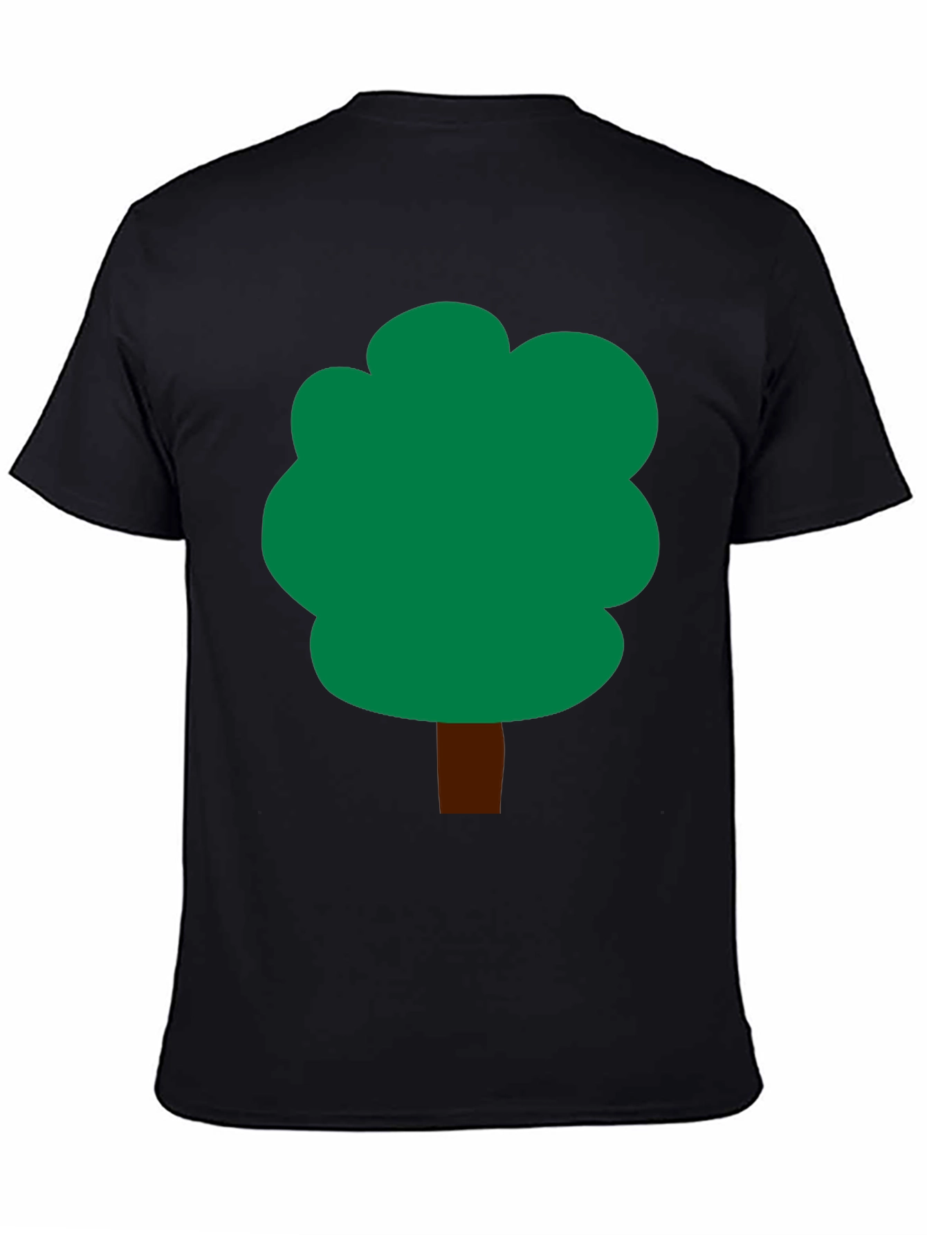 Cartoon Tree Graphic T-Shirt - Black