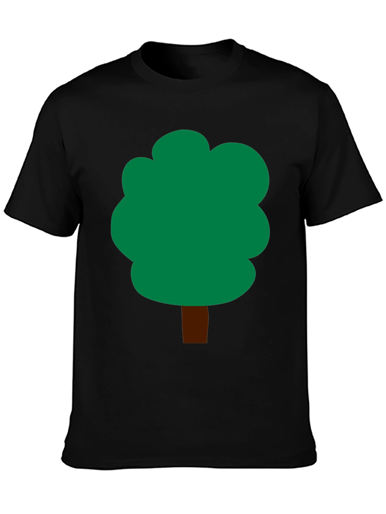 Cartoon Tree Graphic T-Shirt - Black