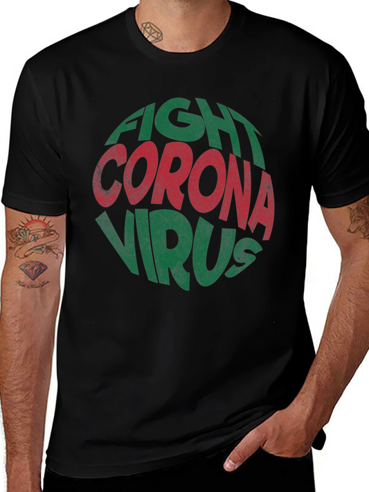 Fight Corona Virus Graphic Print T-Shirt