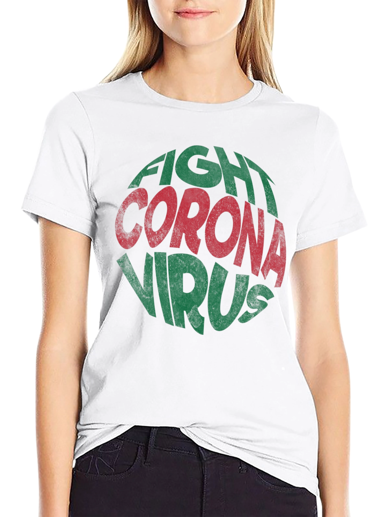 Fight Corona Virus Graphic Print T-Shirt