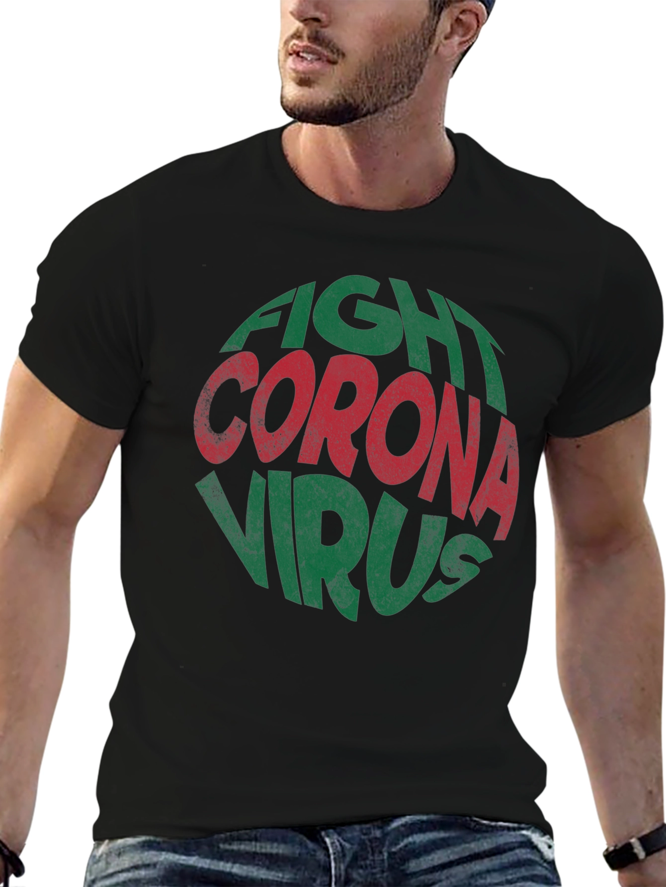 Fight Corona Virus Graphic Print T-Shirt
