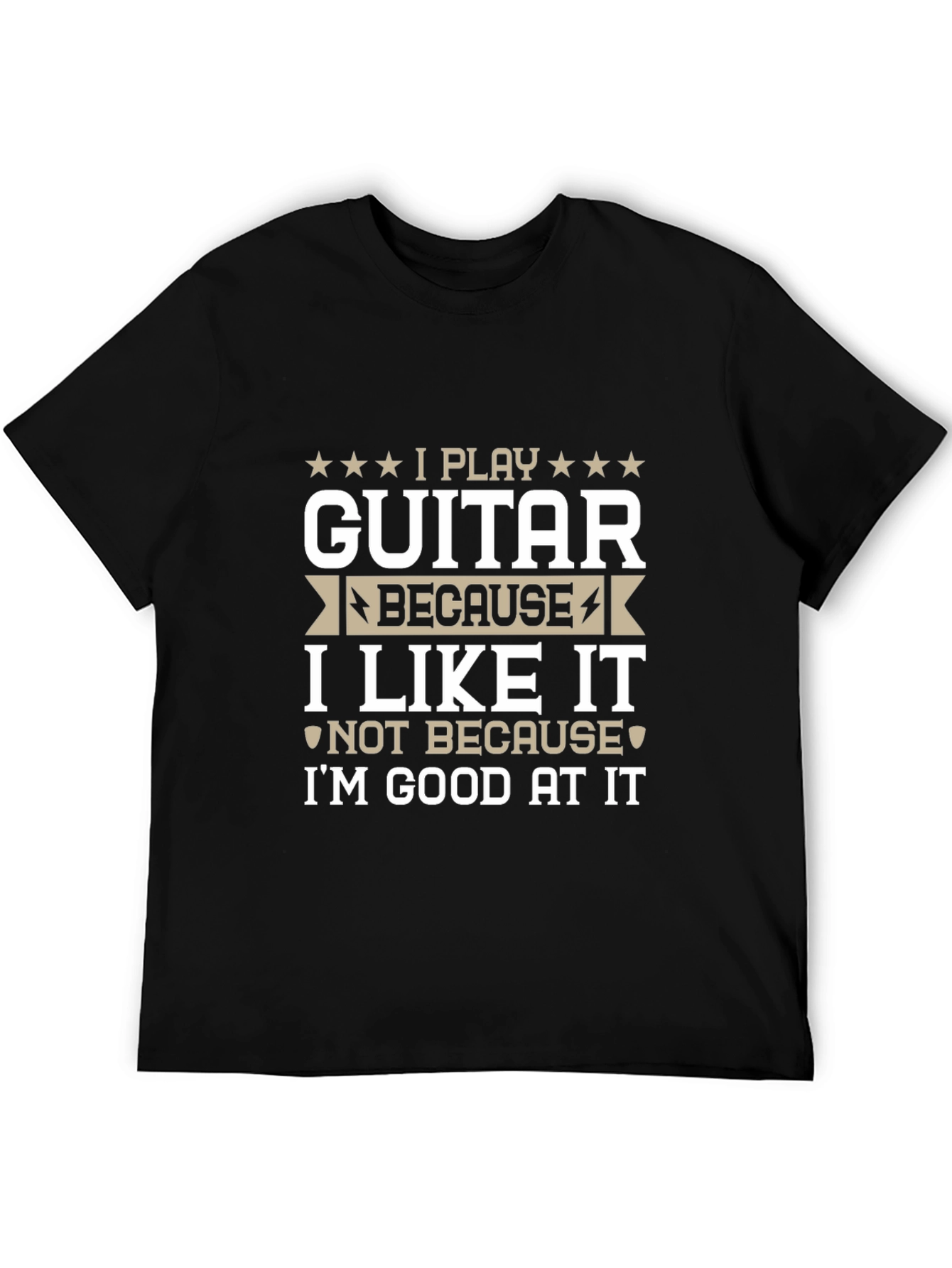 Funny Guitar Player Black T-Shirt