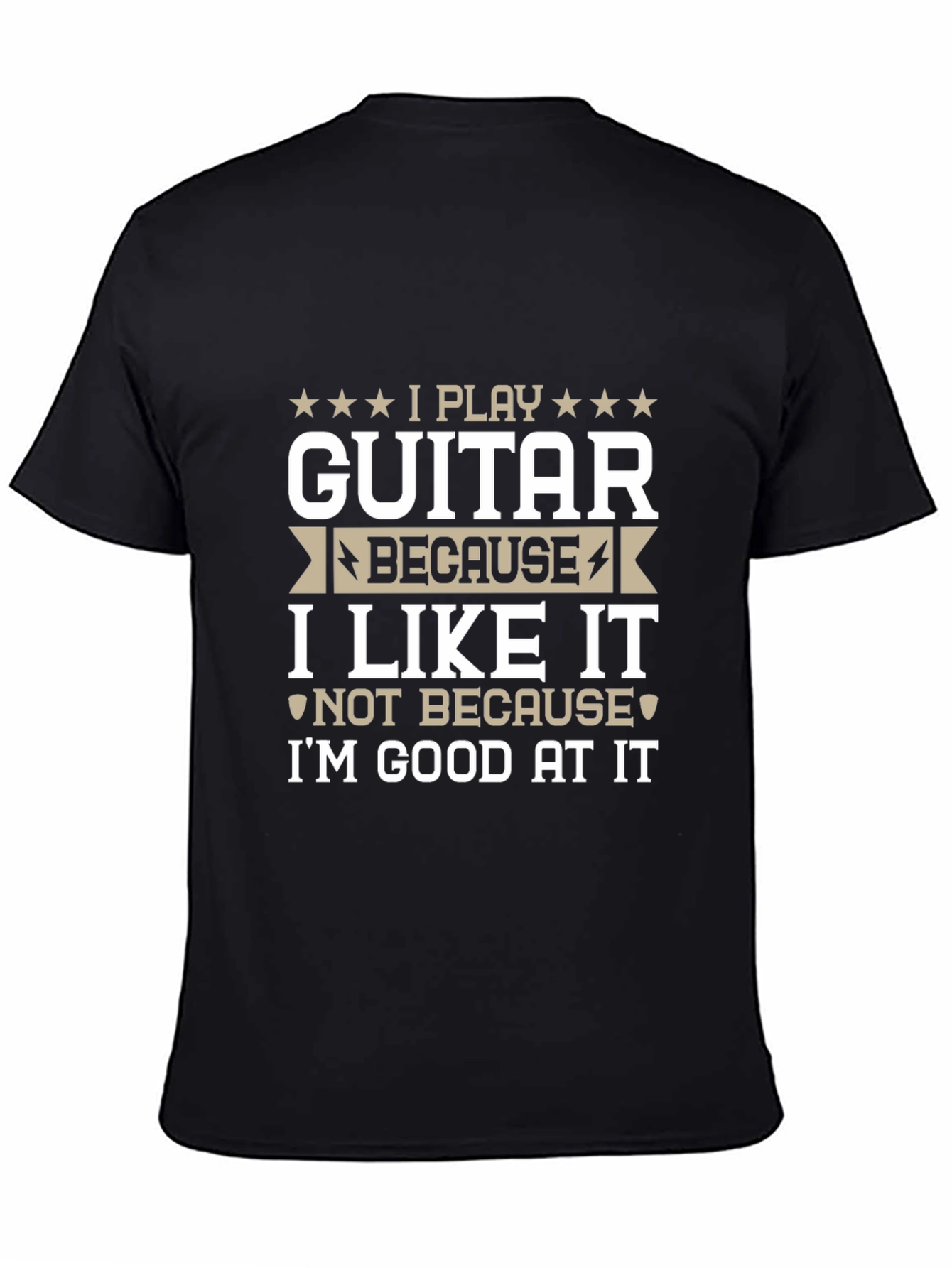 Funny Guitar Player Black T-Shirt