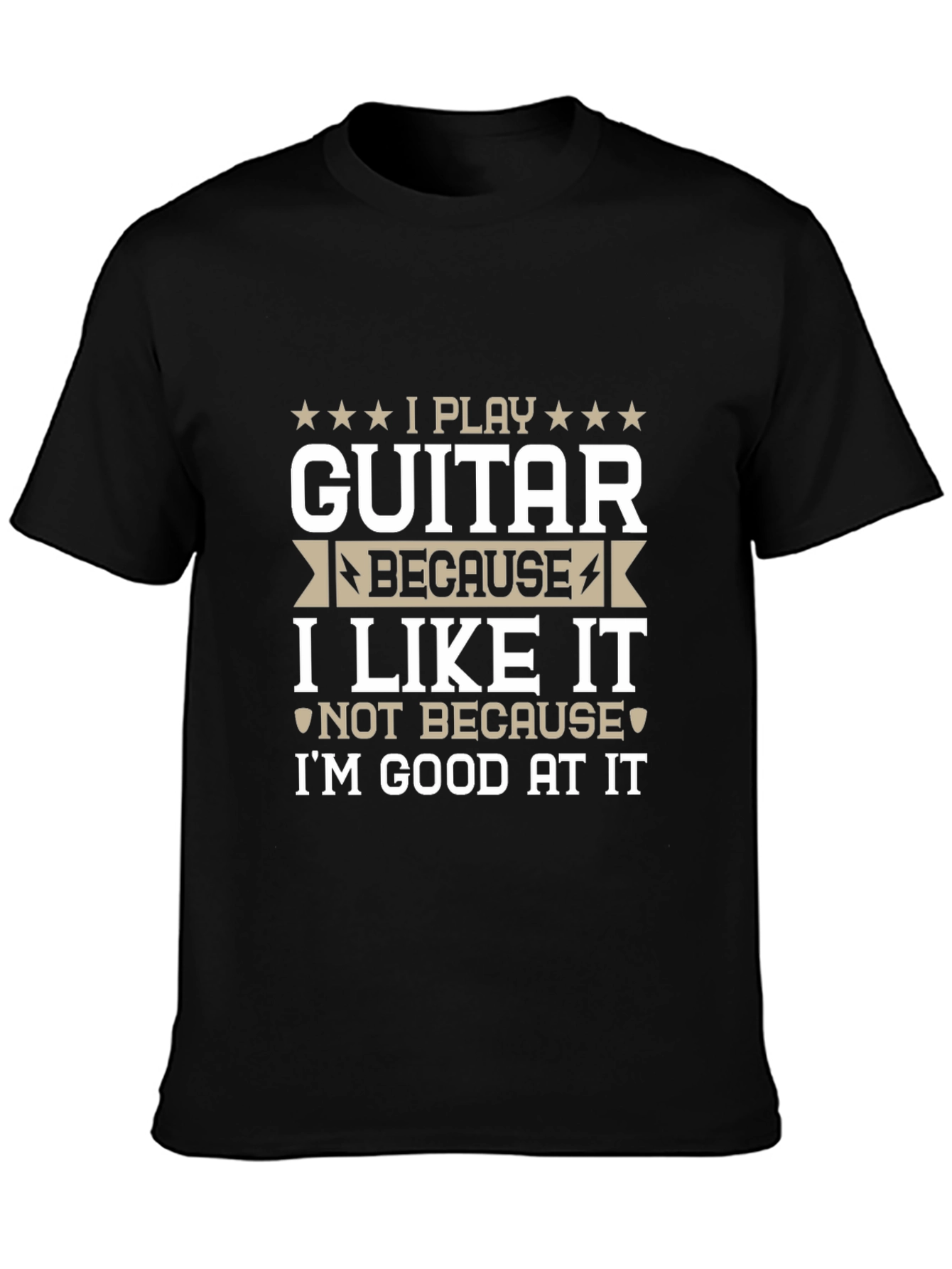 Funny Guitar Player Black T-Shirt
