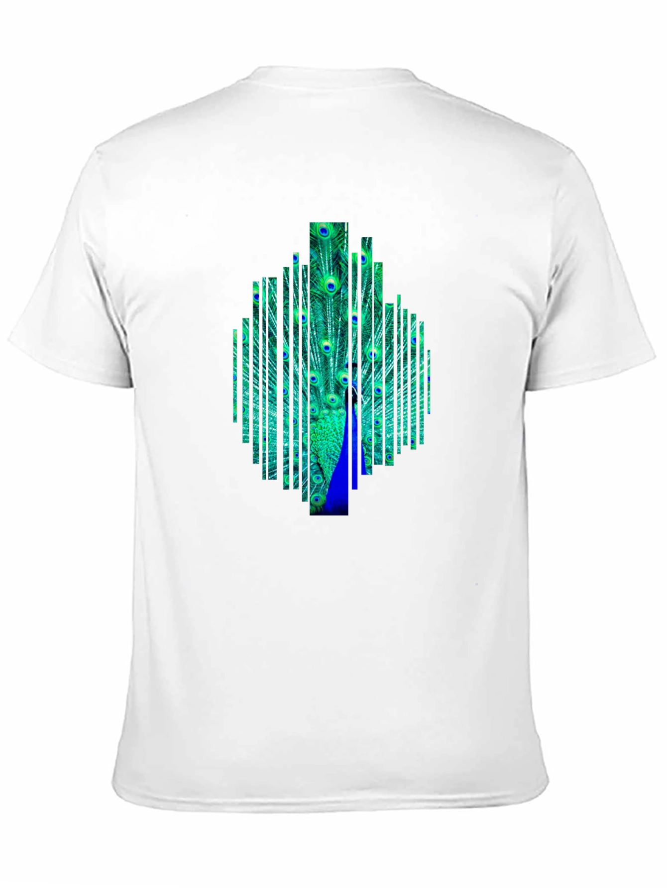 Peacock Feather Graphic Black T-Shirt