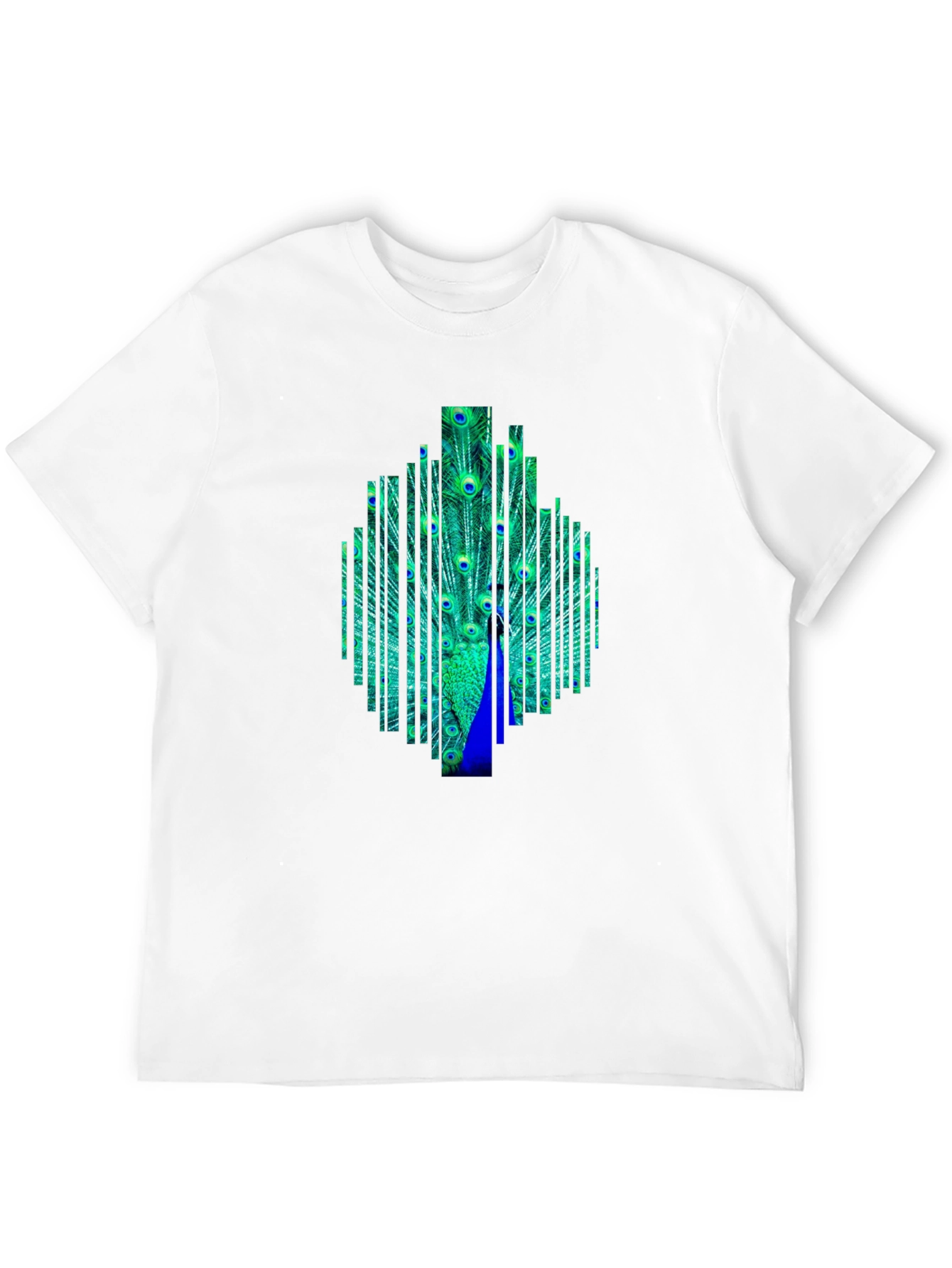 Peacock Feather Graphic Black T-Shirt