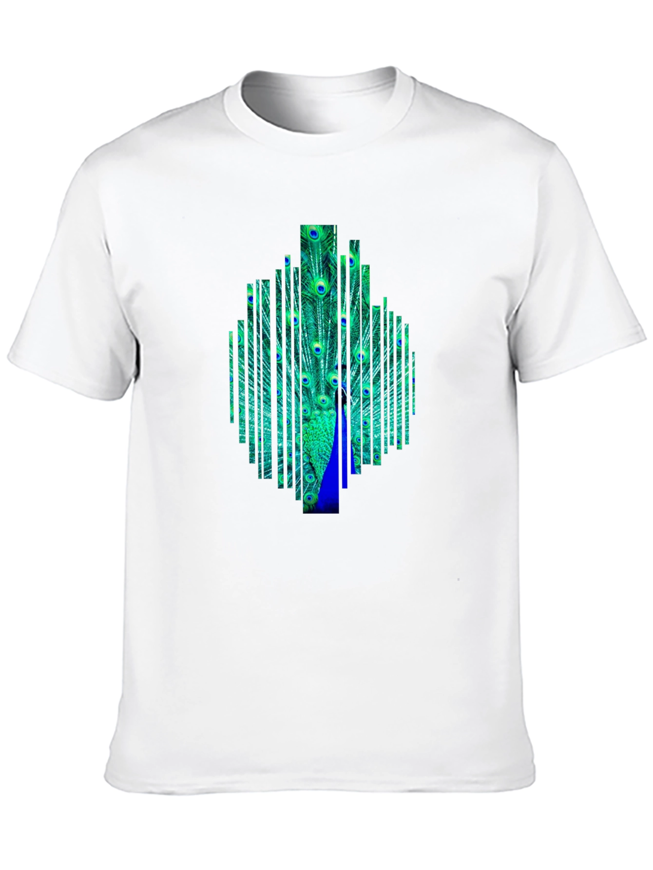 Peacock Feather Graphic Black T-Shirt