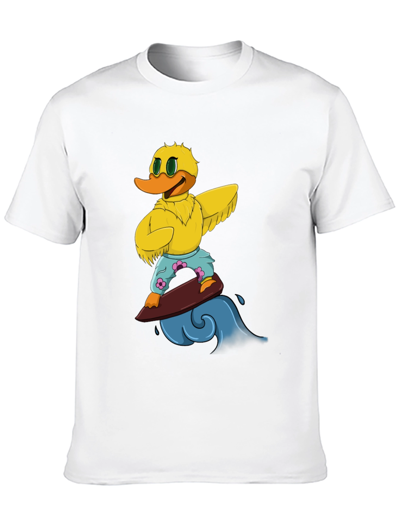 Surfing Duck Graphic Tee - Cool Cartoon T-Shirt