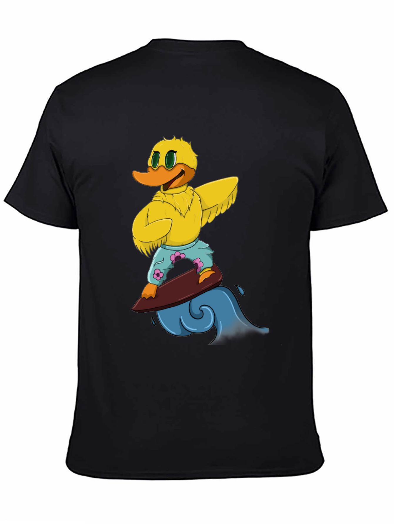 Surfing Duck Graphic Tee - Cool Cartoon T-Shirt