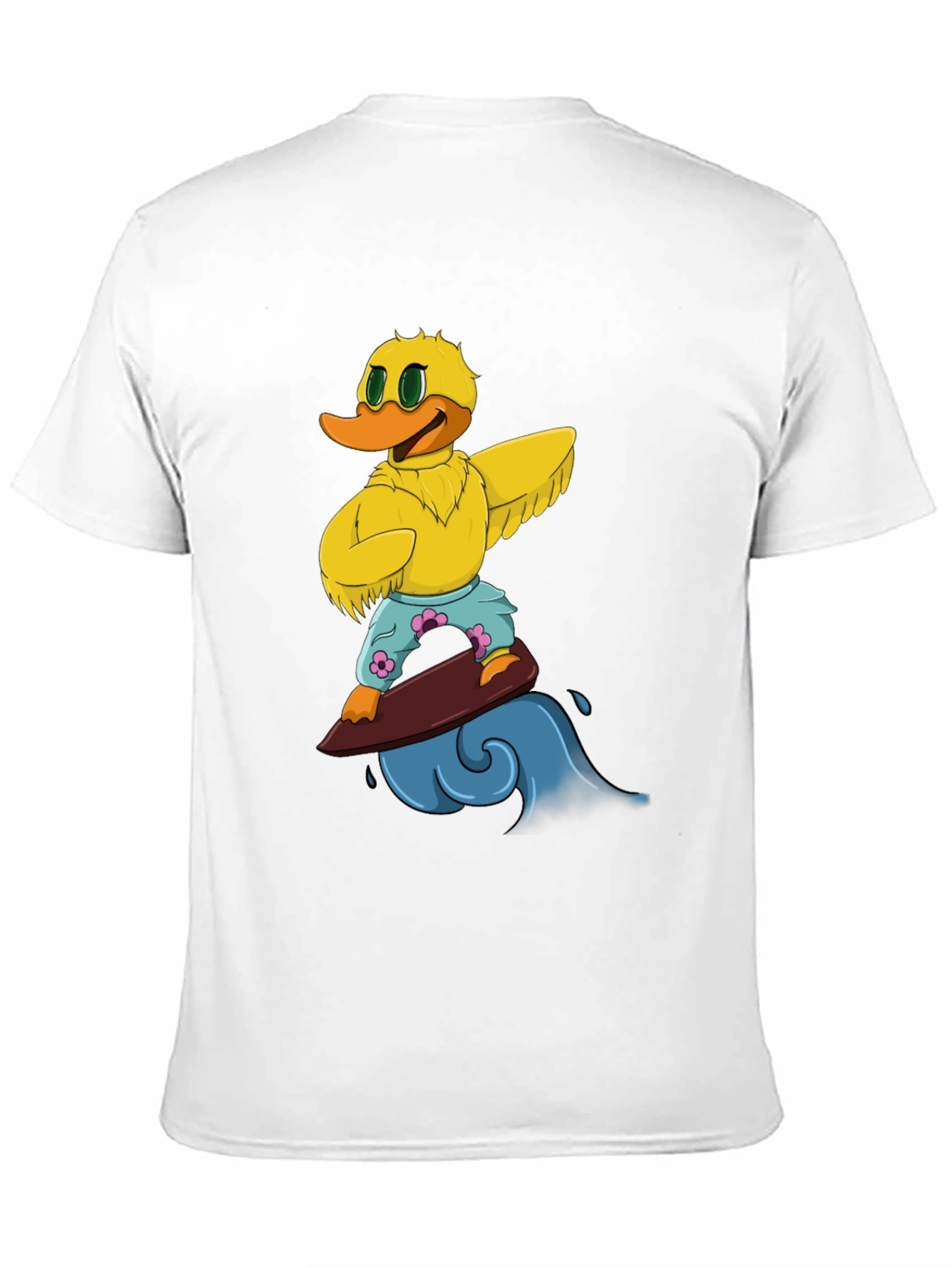 Surfing Duck Graphic Tee - Cool Cartoon T-Shirt