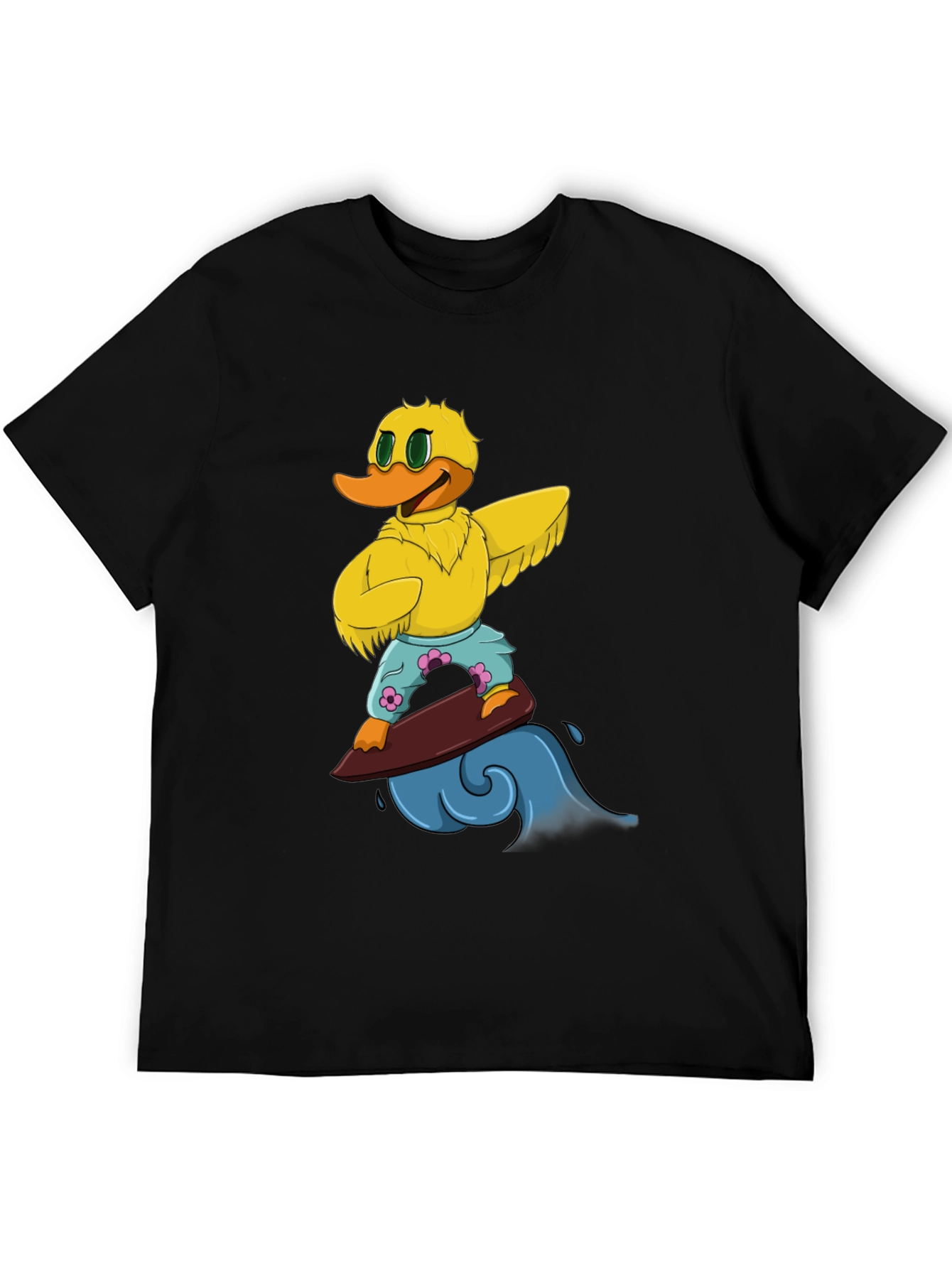 Surfing Duck Graphic Tee - Cool Cartoon T-Shirt