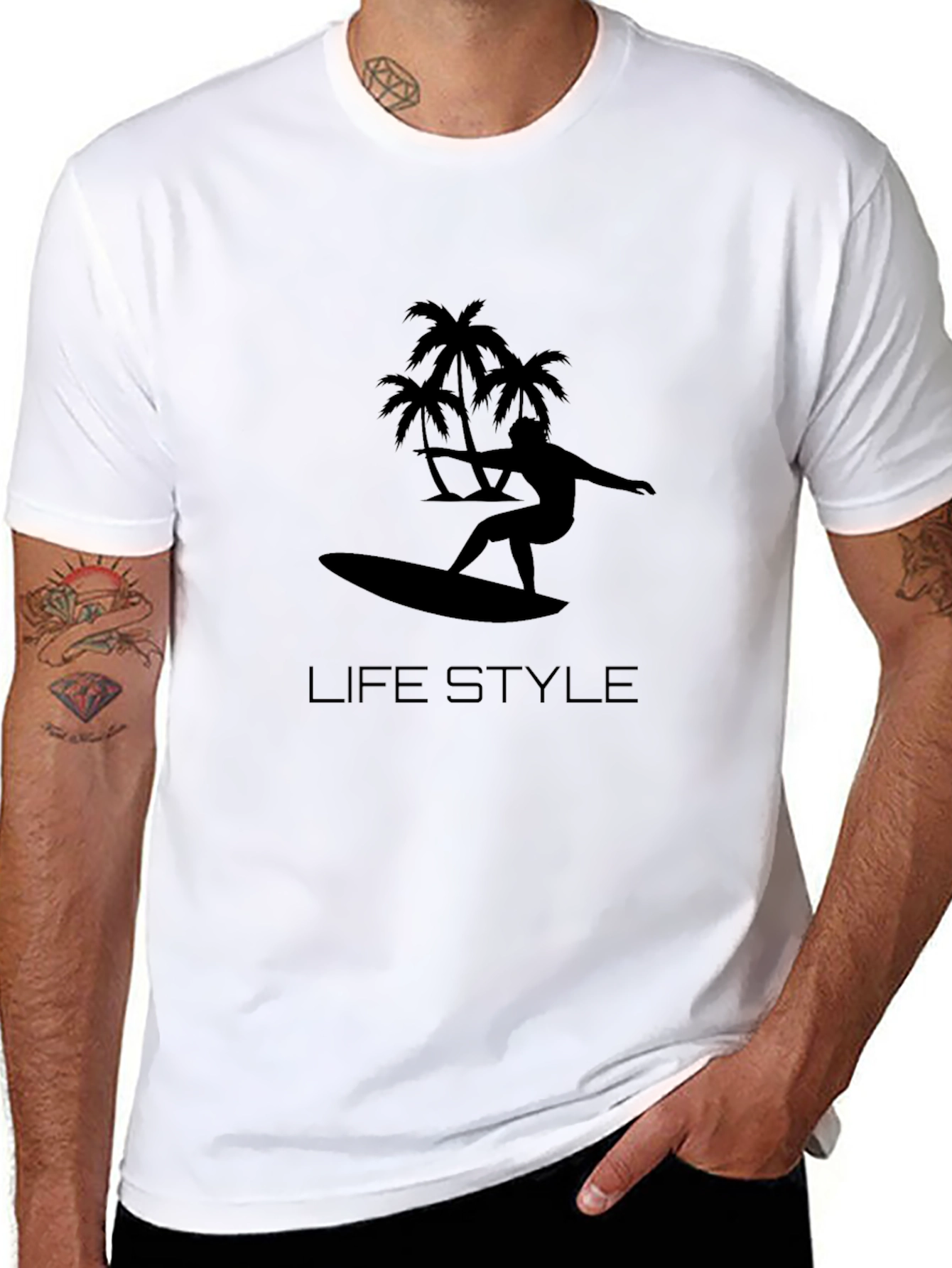 Black Surf Lifestyle Graphic Tee
