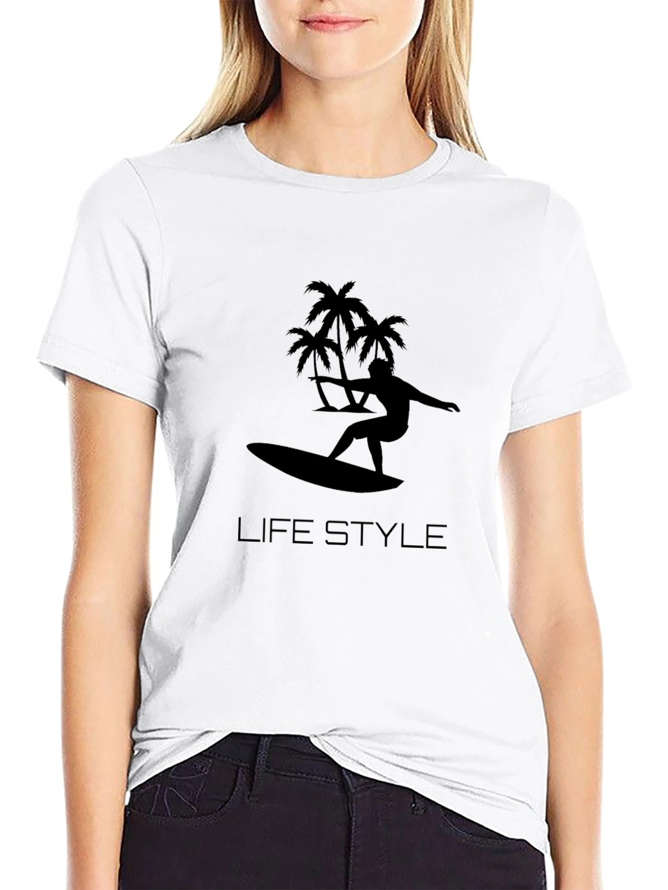Black Surf Lifestyle Graphic Tee