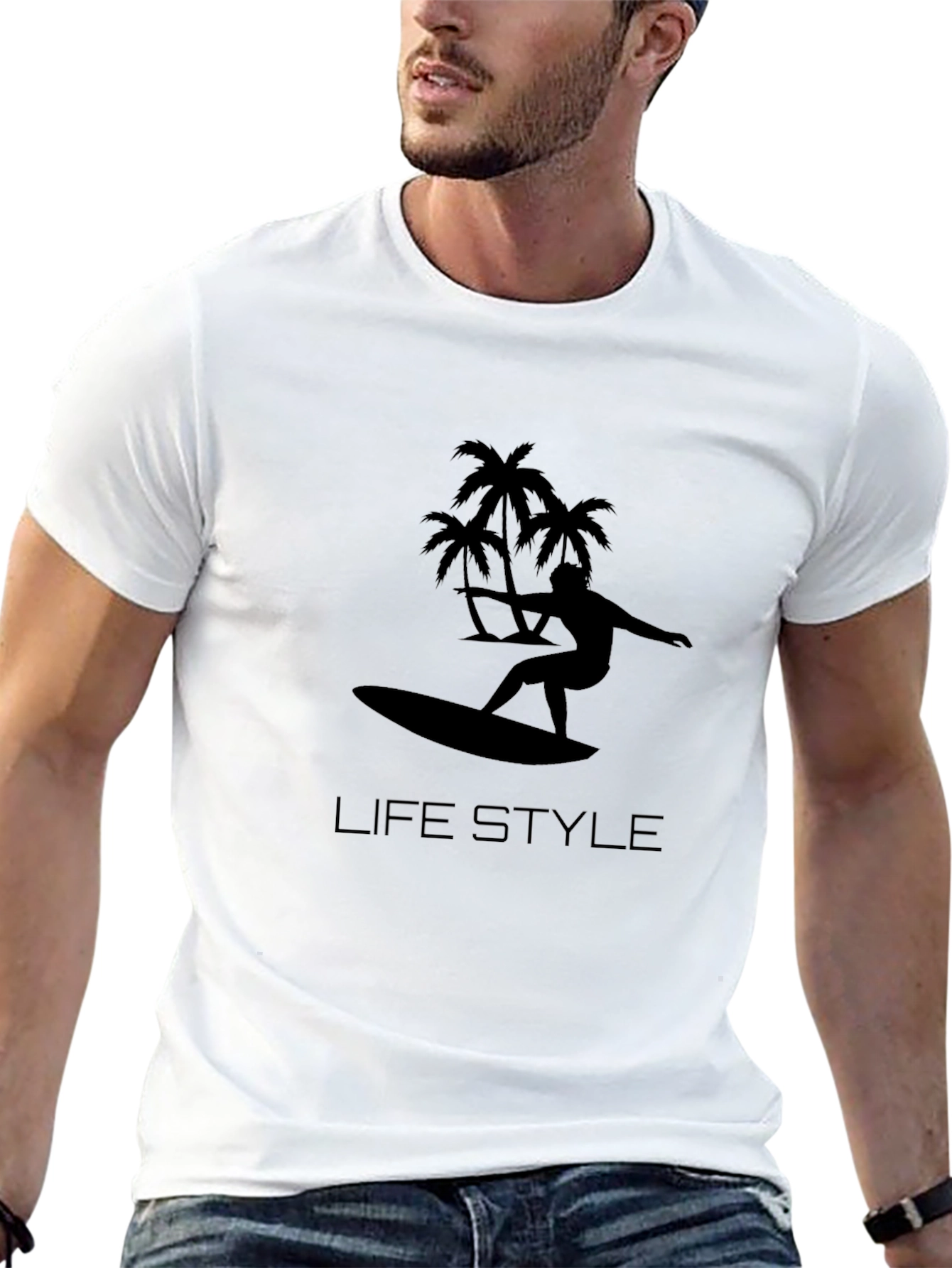 Black Surf Lifestyle Graphic Tee