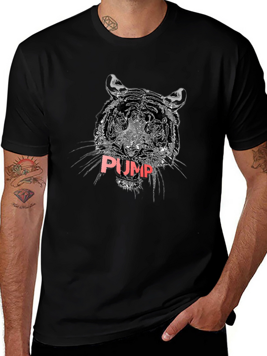 Tiger PUMP Graphic Tee - Black Cotton T-Shirt