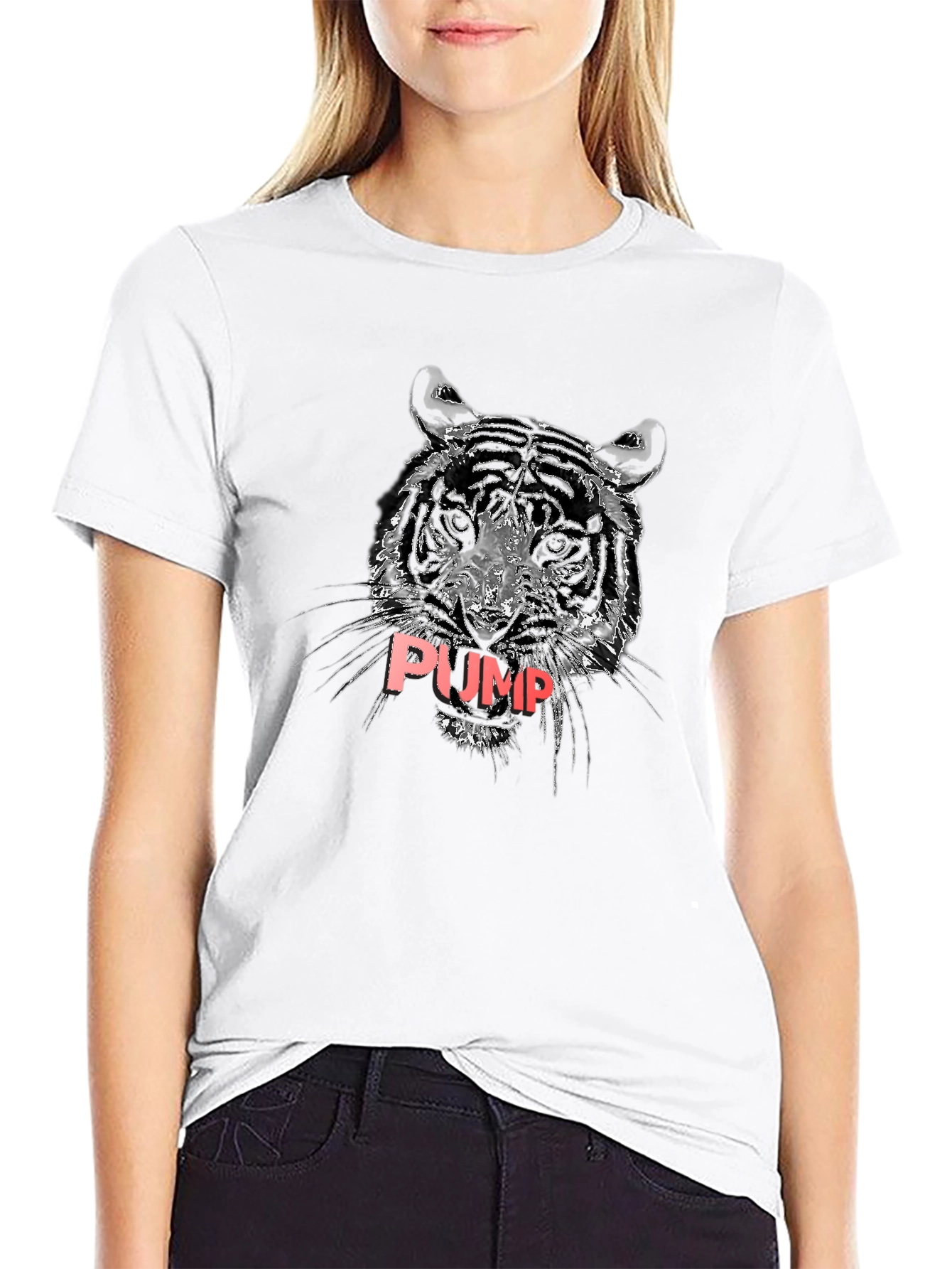 Tiger PUMP Graphic Tee - Black Cotton T-Shirt