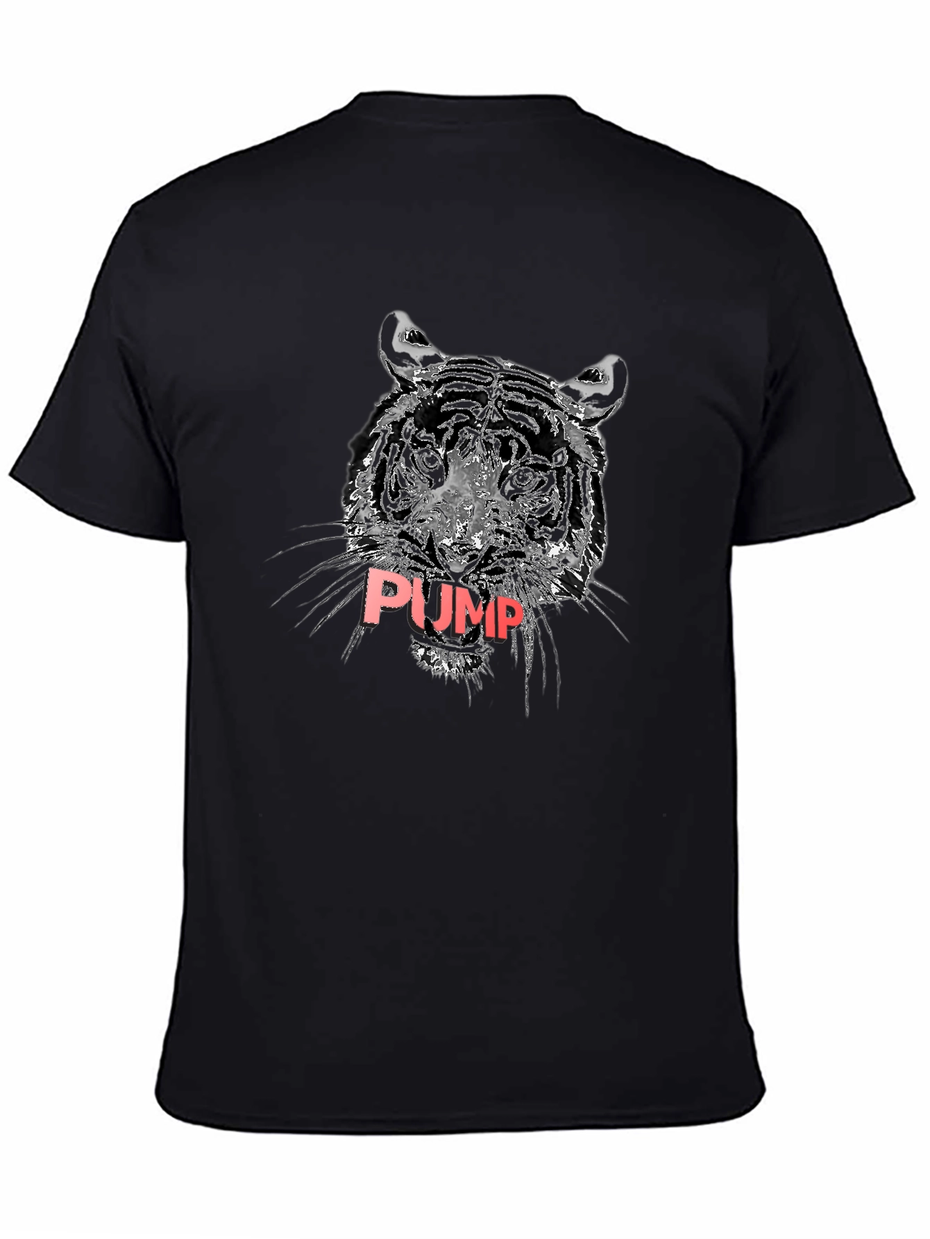 Tiger PUMP Graphic Tee - Black Cotton T-Shirt
