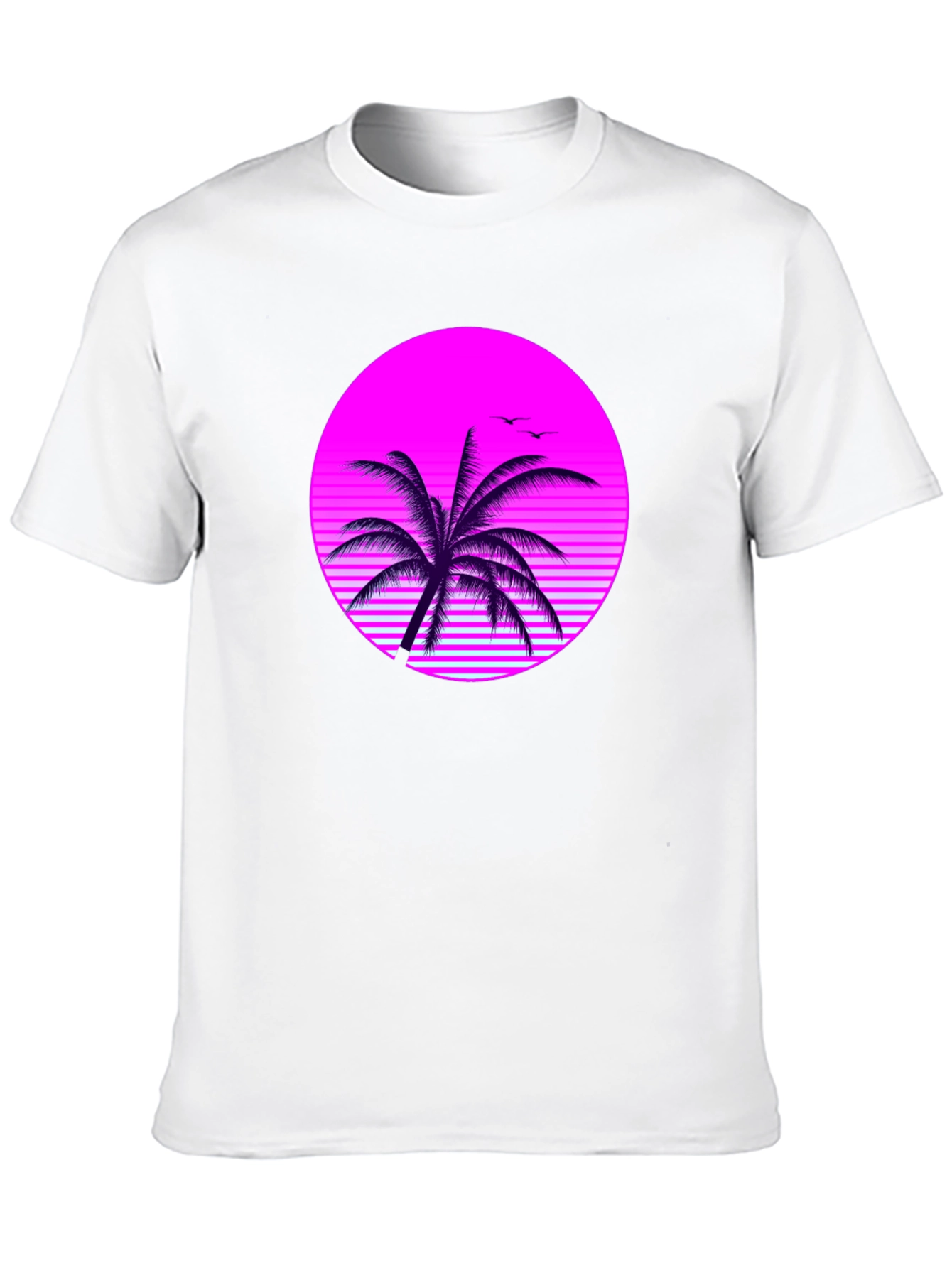 Retro Palm Tree Graphic Tee - Black T-Shirt