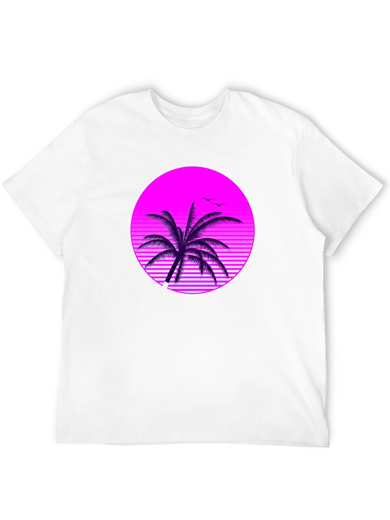 Retro Palm Tree Graphic Tee - Black T-Shirt