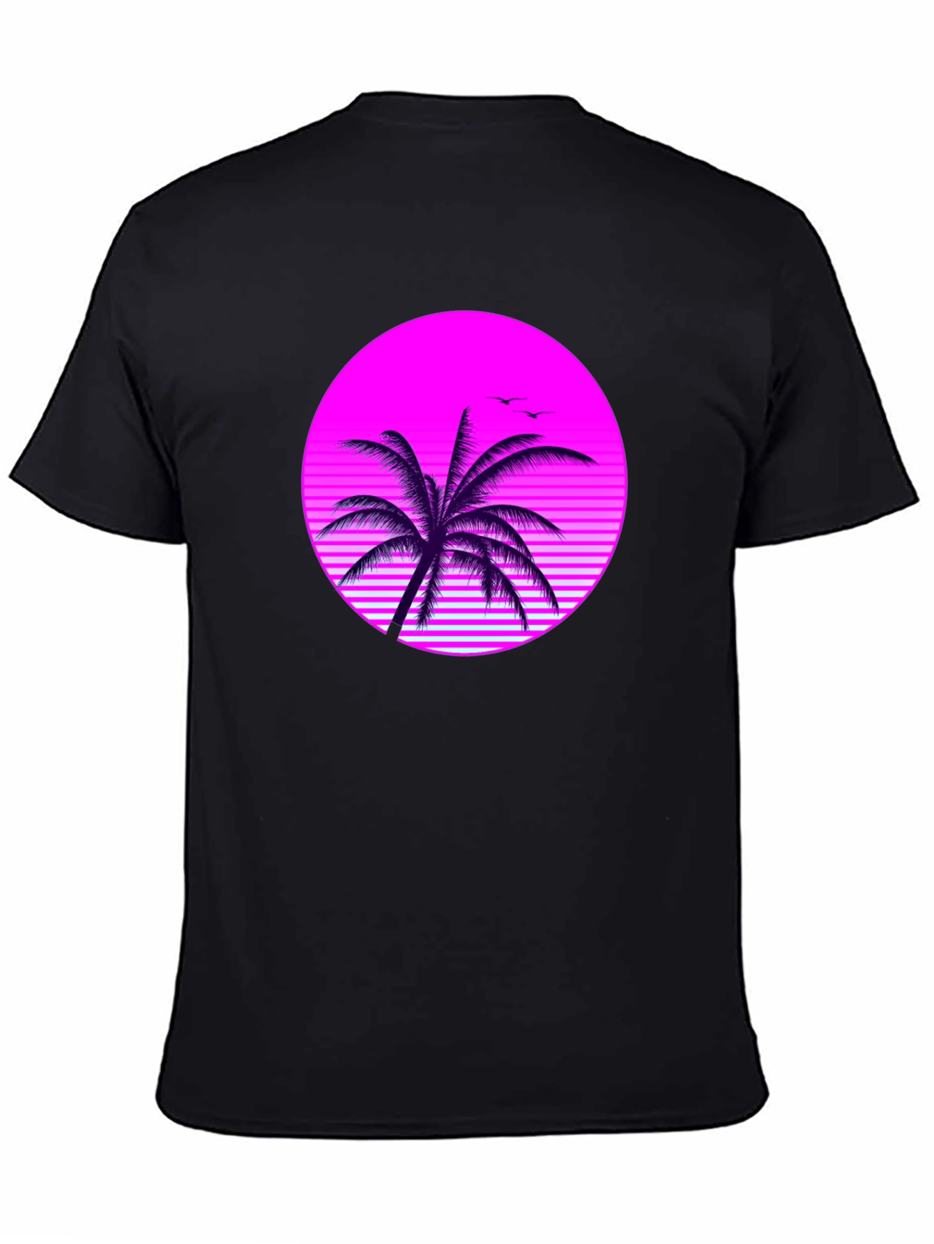Retro Palm Tree Graphic Tee - Black T-Shirt