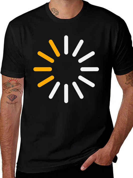 Modern Loading Circle Graphic T-Shirt - Black