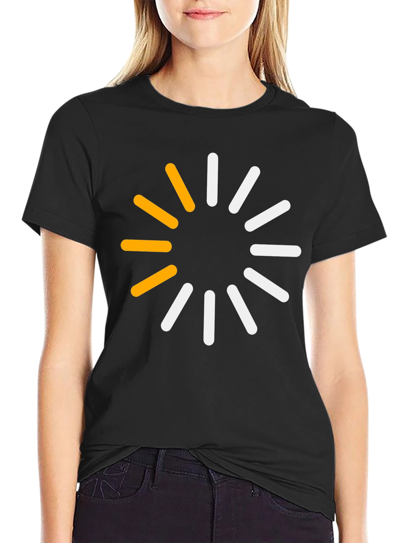 Modern Loading Circle Graphic T-Shirt - Black
