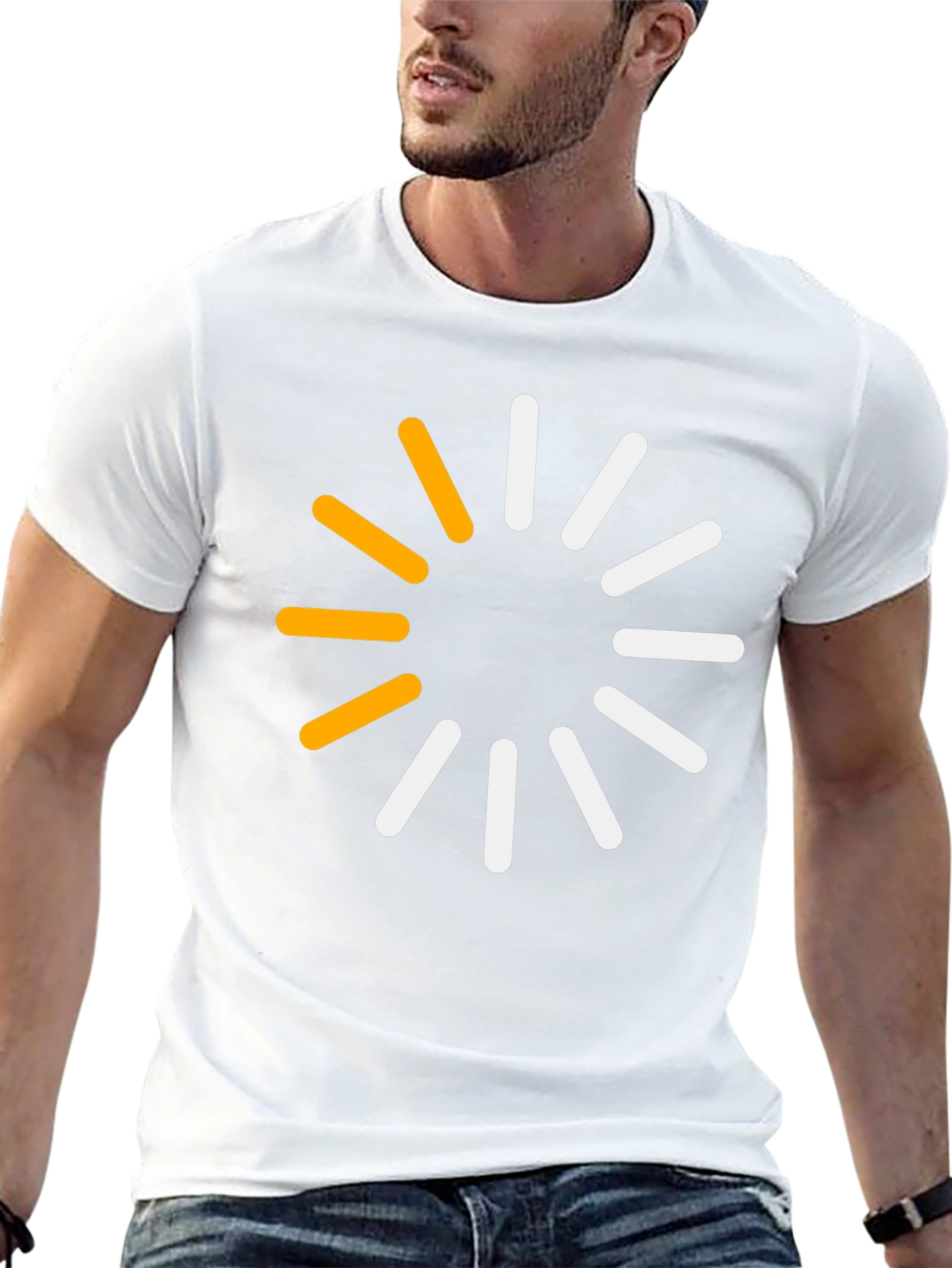 Modern Loading Circle Graphic T-Shirt - Black