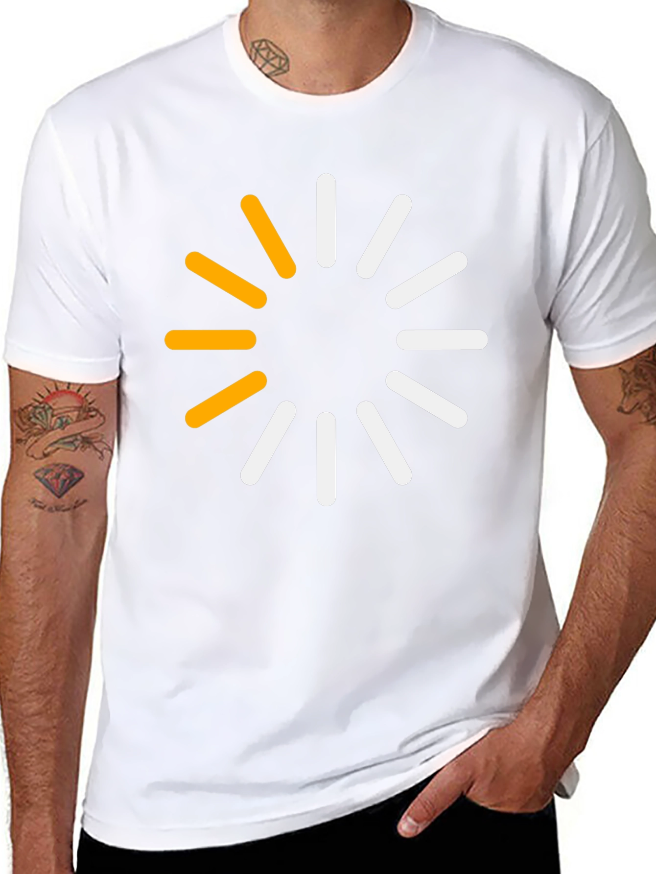 Modern Loading Circle Graphic T-Shirt - Black