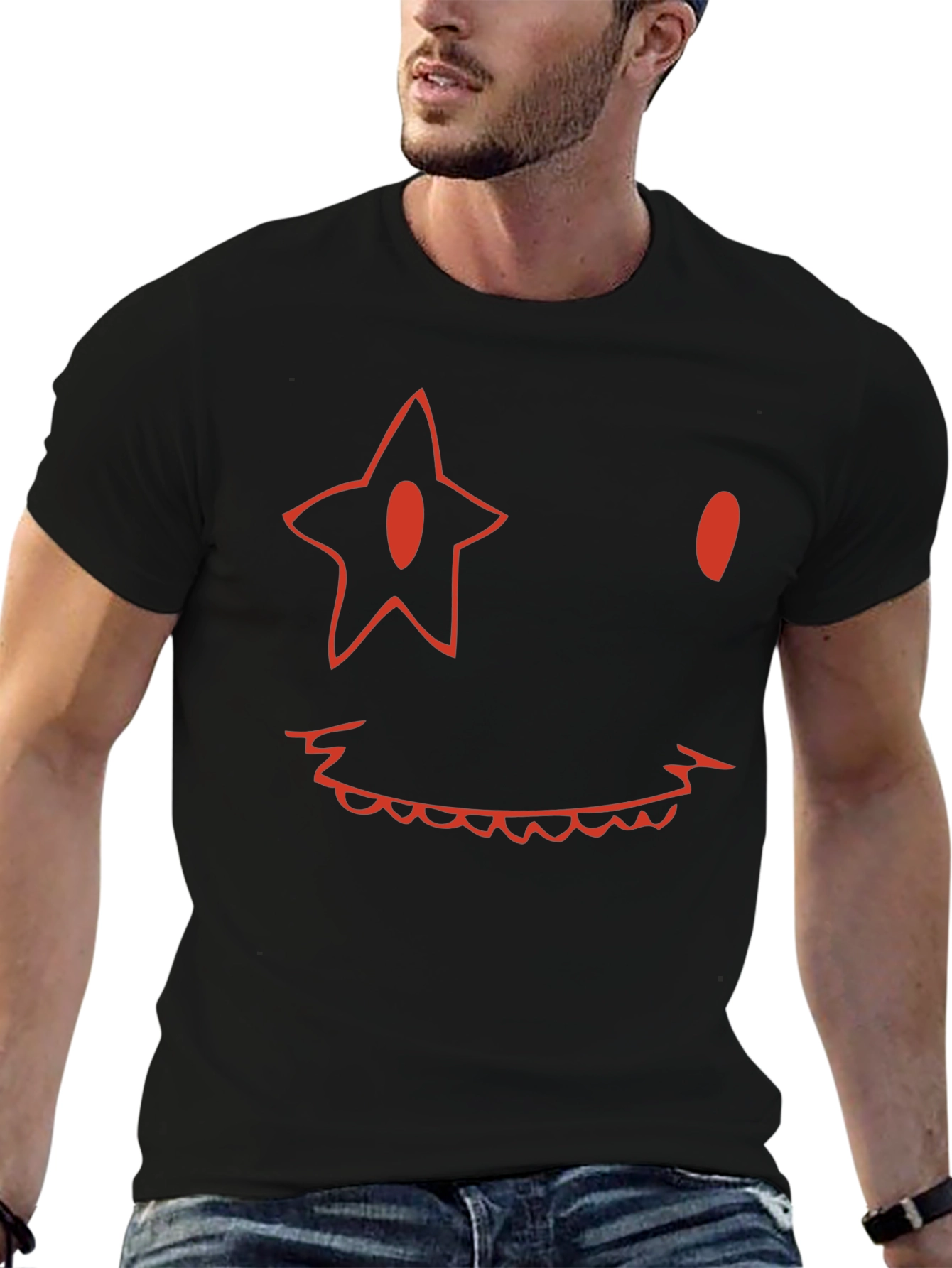 Star Eyed Smile Black Tee
