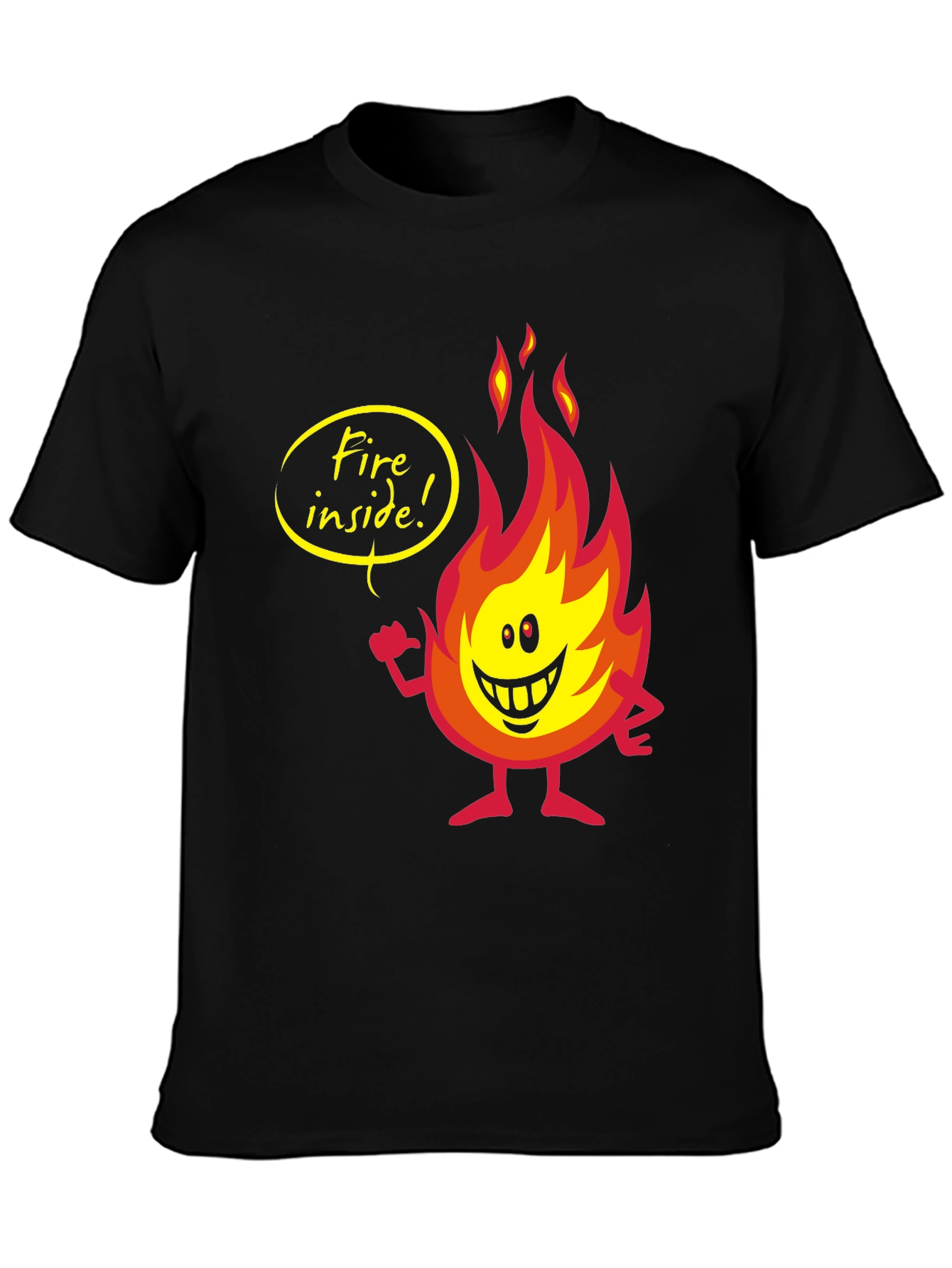 Fire Inside Graphic Tee - Mens Black T-Shirt