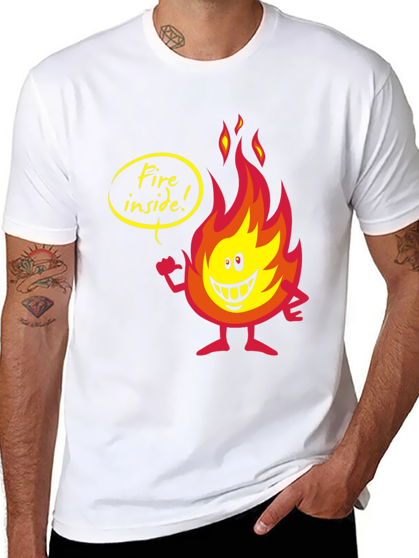 Fire Inside Graphic Tee - Mens Black T-Shirt