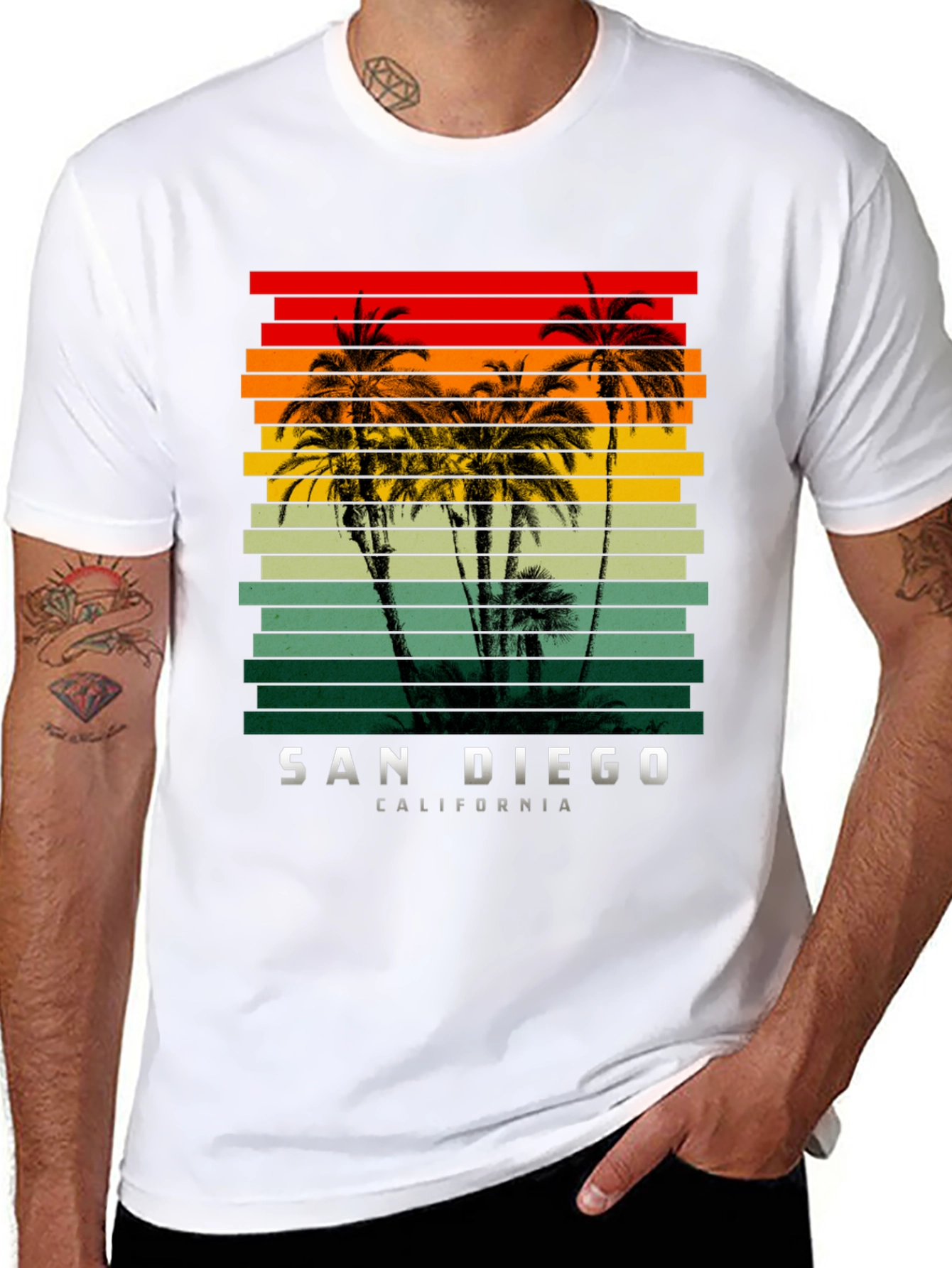 San Diego California Palms Graphic T-Shirt