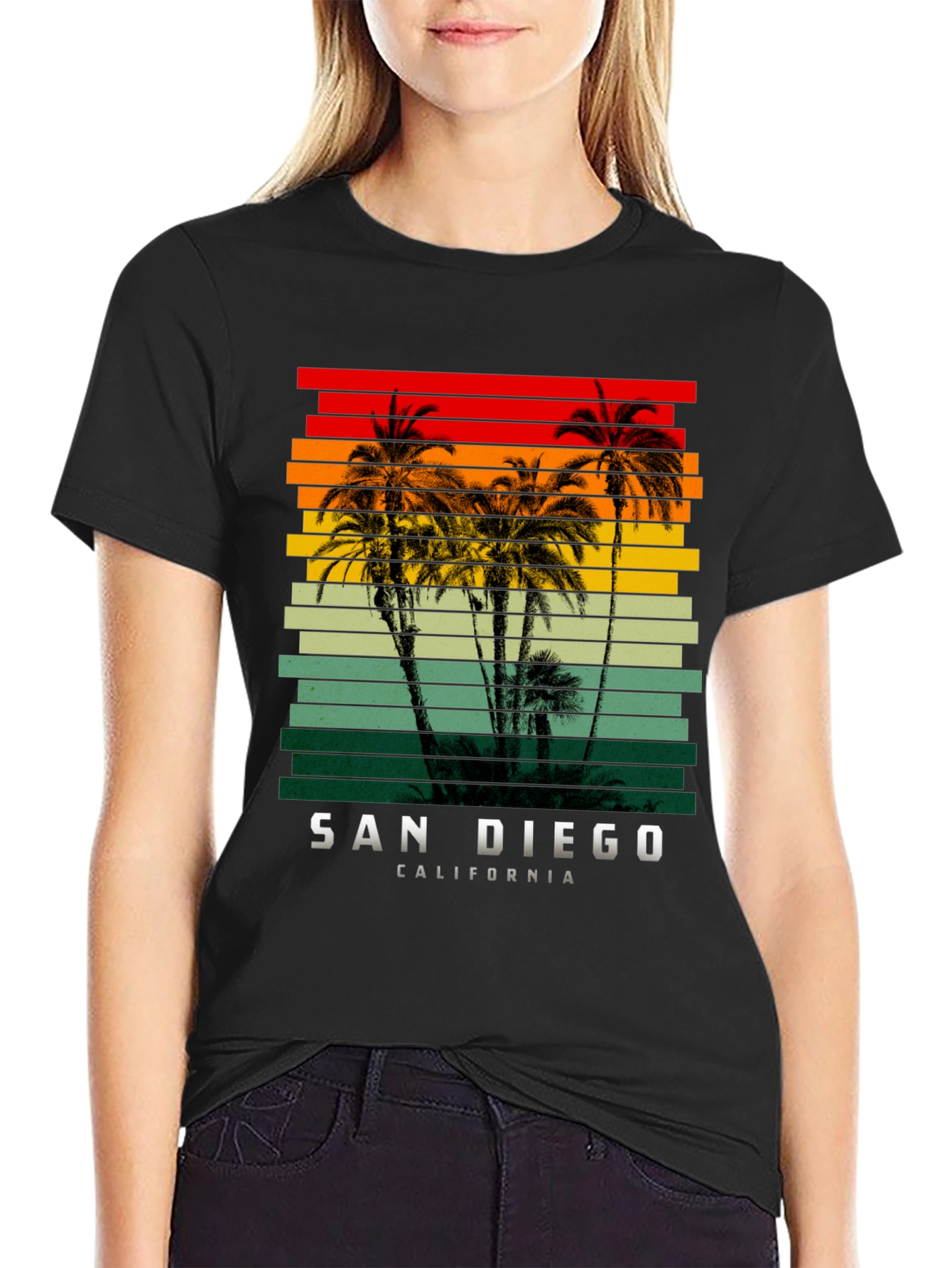 San Diego California Palms Graphic T-Shirt